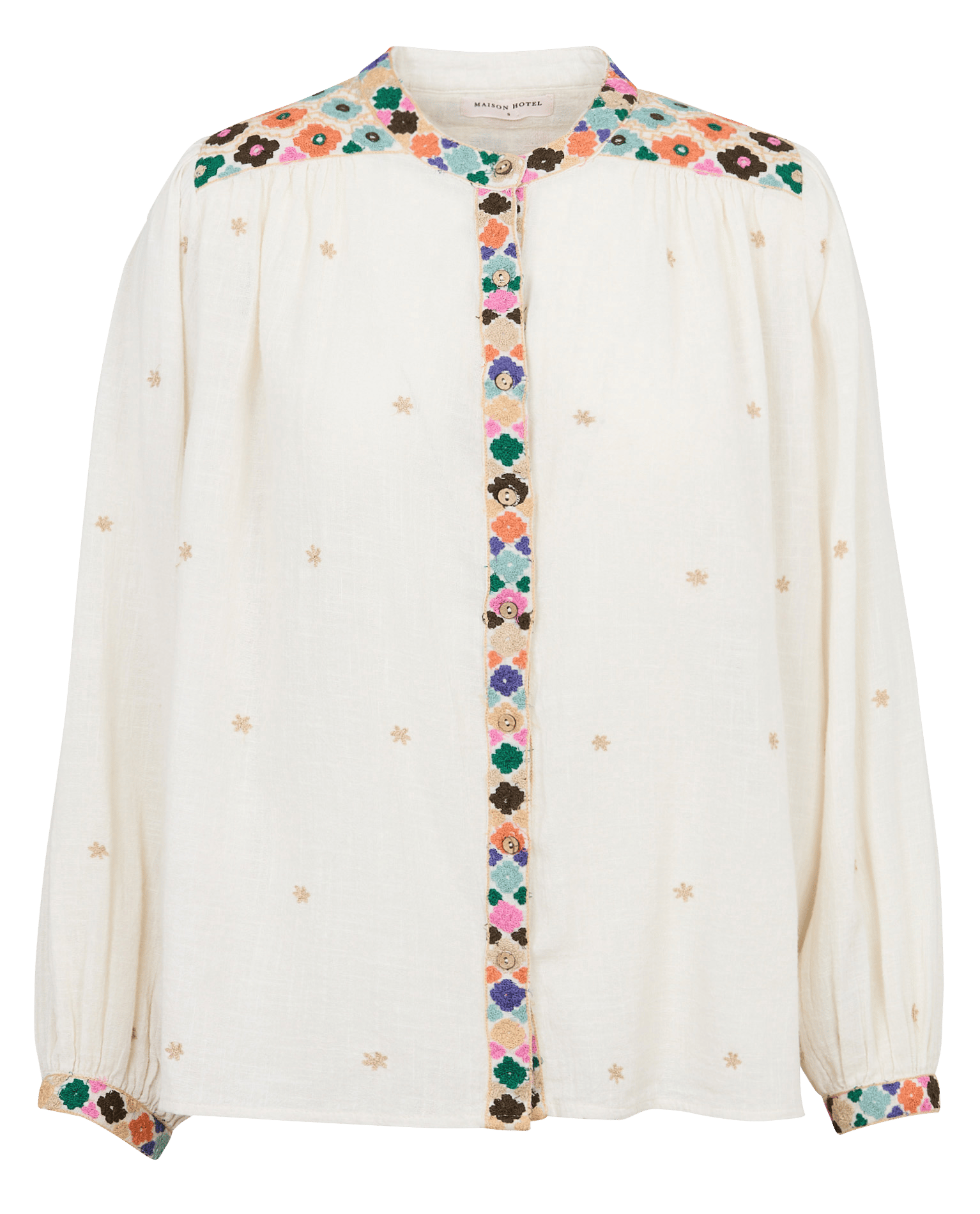 Gerader Rundhalsausschnitt aus Baumwolle MAISON HOTEL Weiss