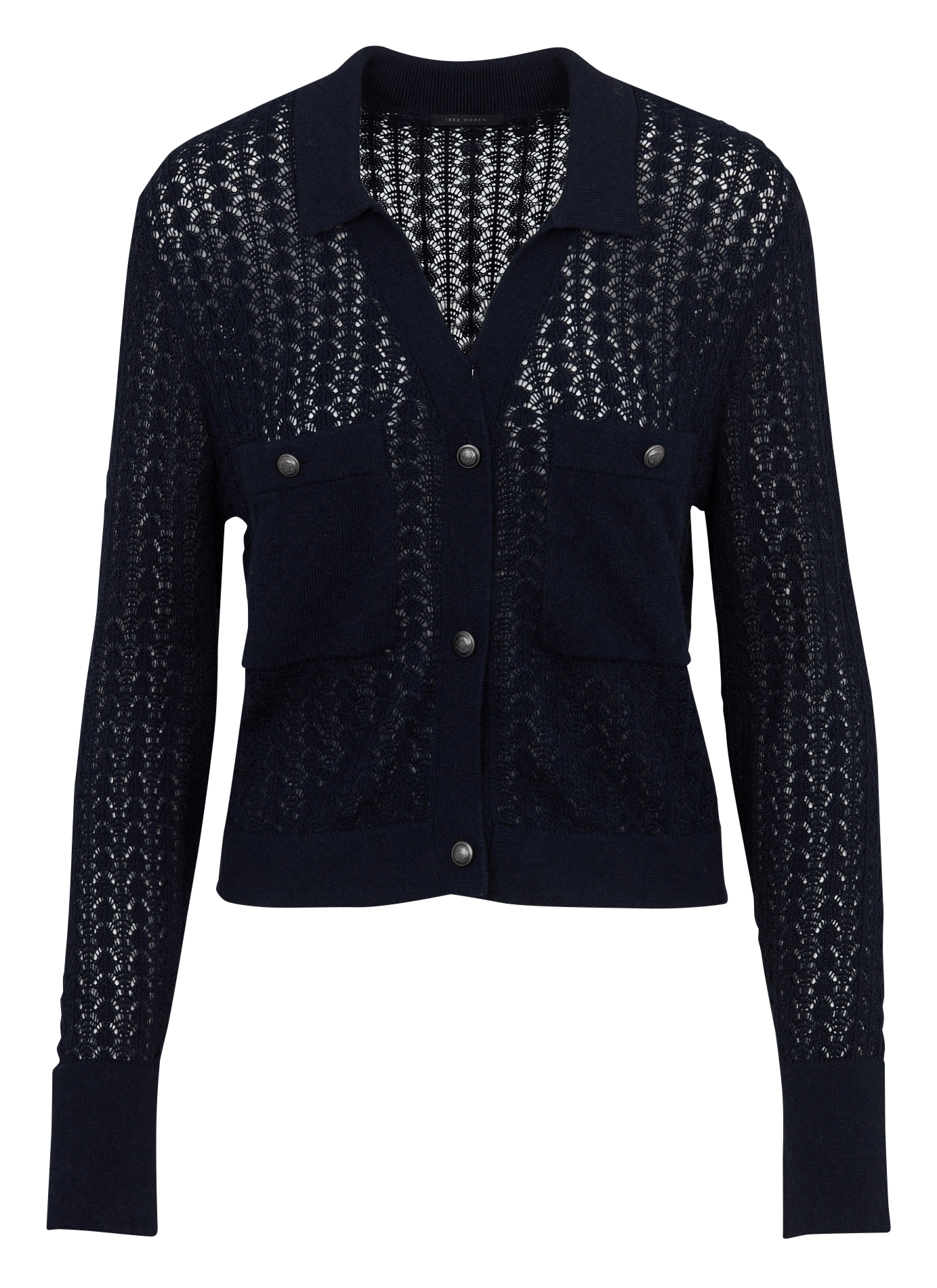 Rechte cardigan met klassieke kraag IKKS Blauw