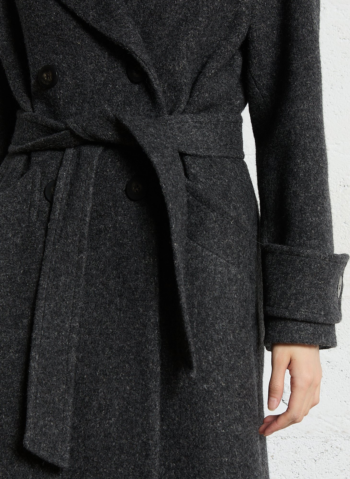 Oversized wool-blend coat with tailored collar MAISON 123 Grey