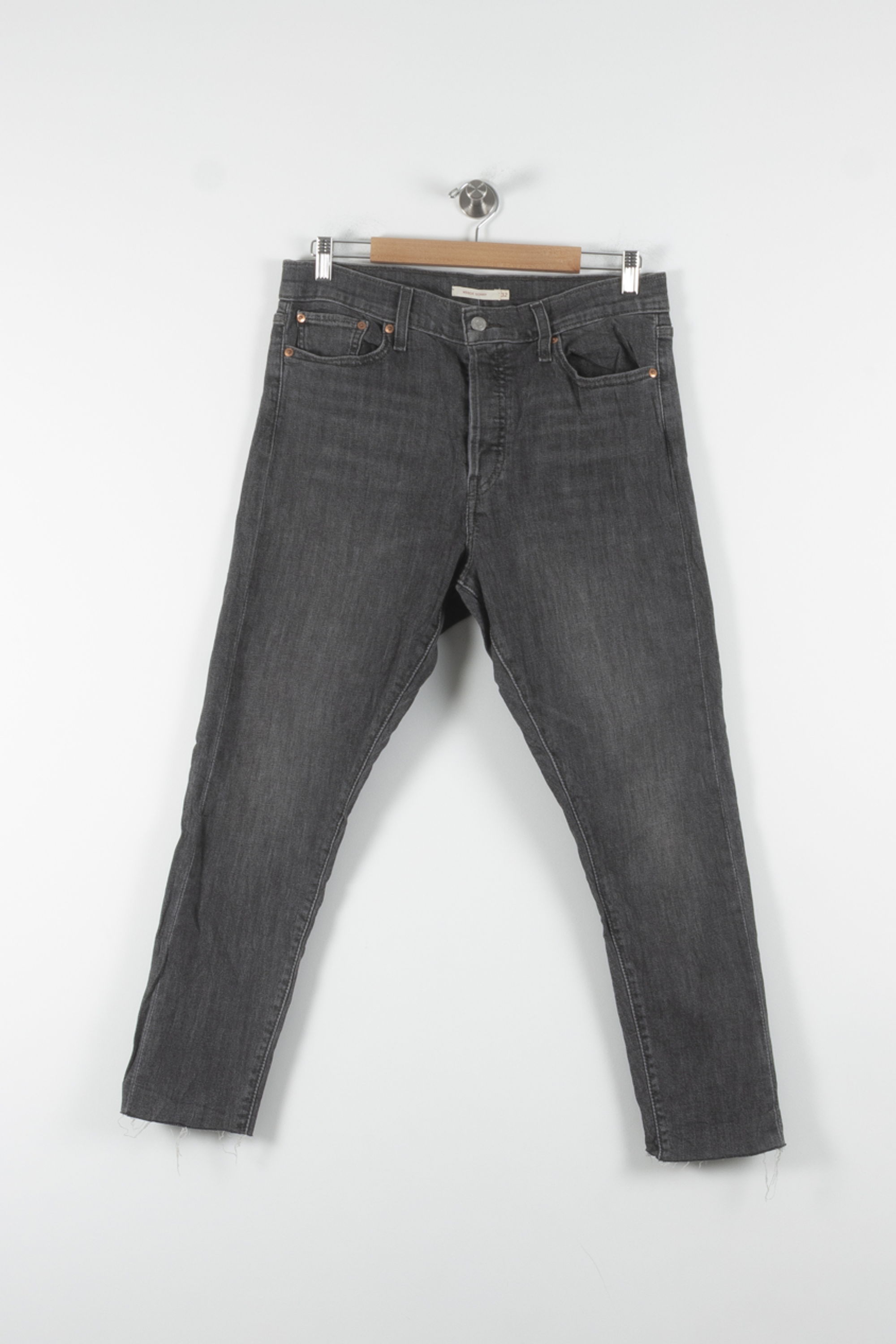 Cropped slim jeans with studs LEVI'S - Seconde main Grey