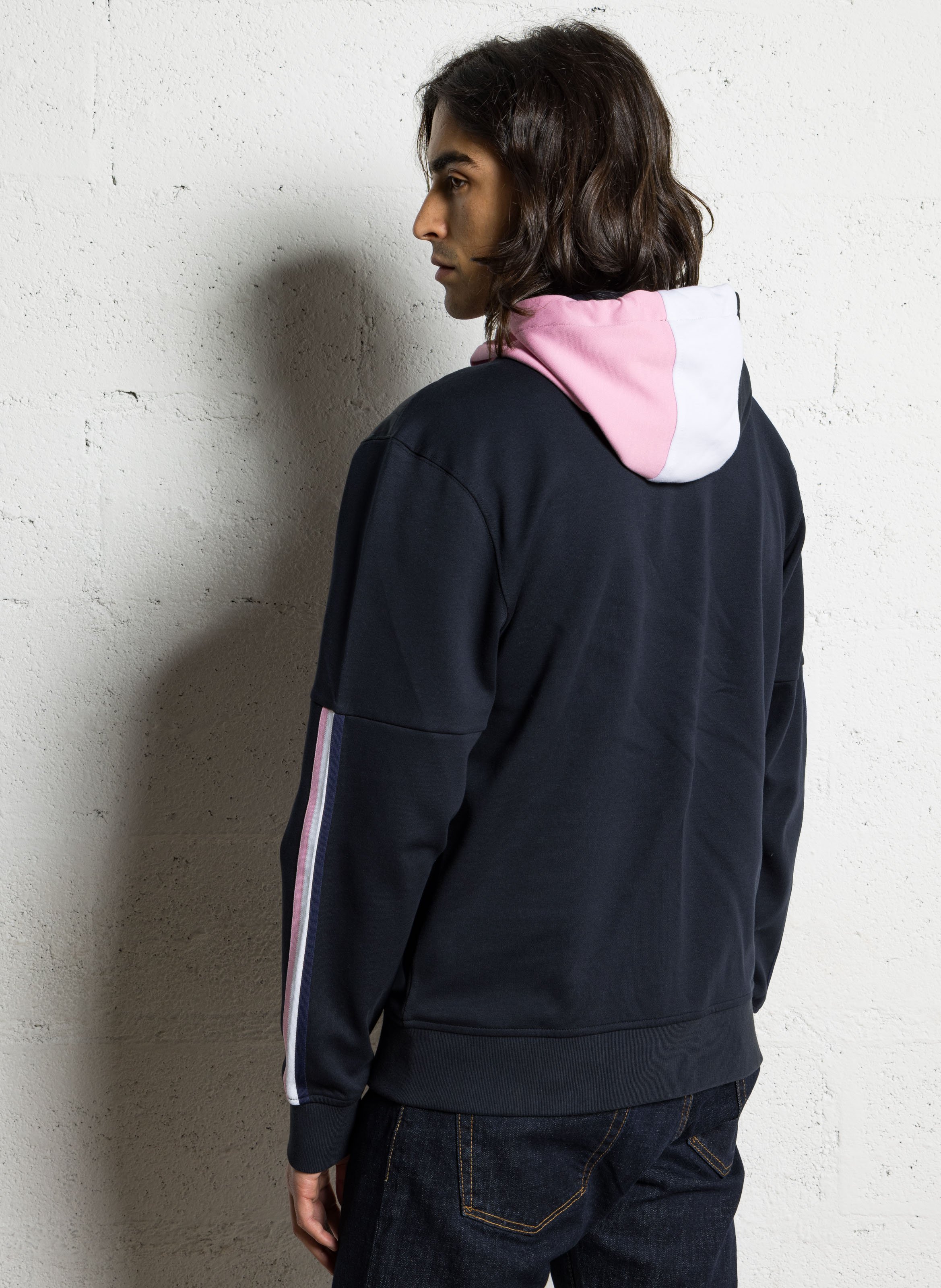 Sweat zippé à capuche en coton mélangé EDEN PARK Rose