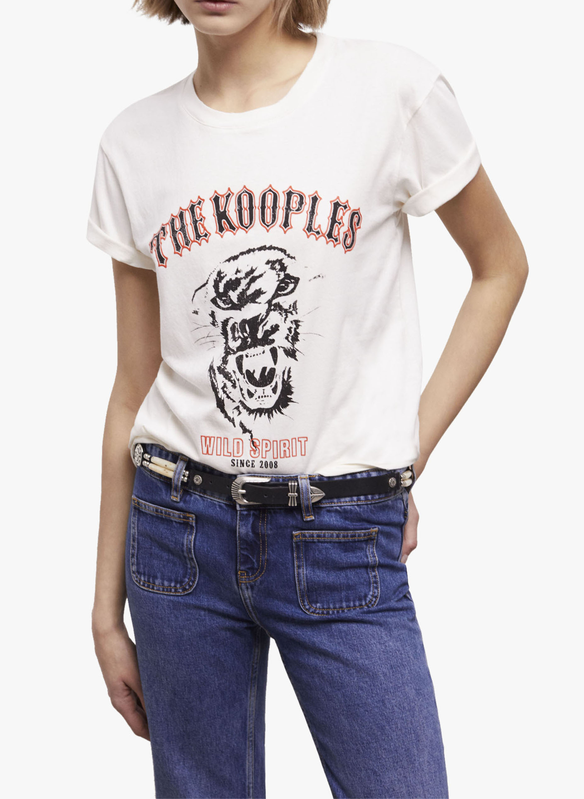 Skinny leather belt THE KOOPLES Multicolored