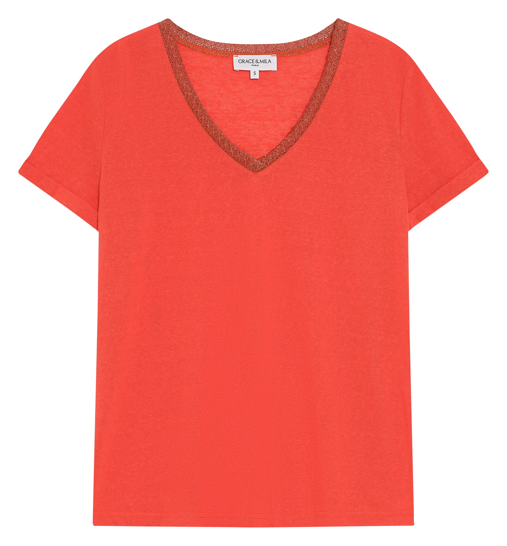 Basic cotton-mix T-shirt GRACE ET MILA Red