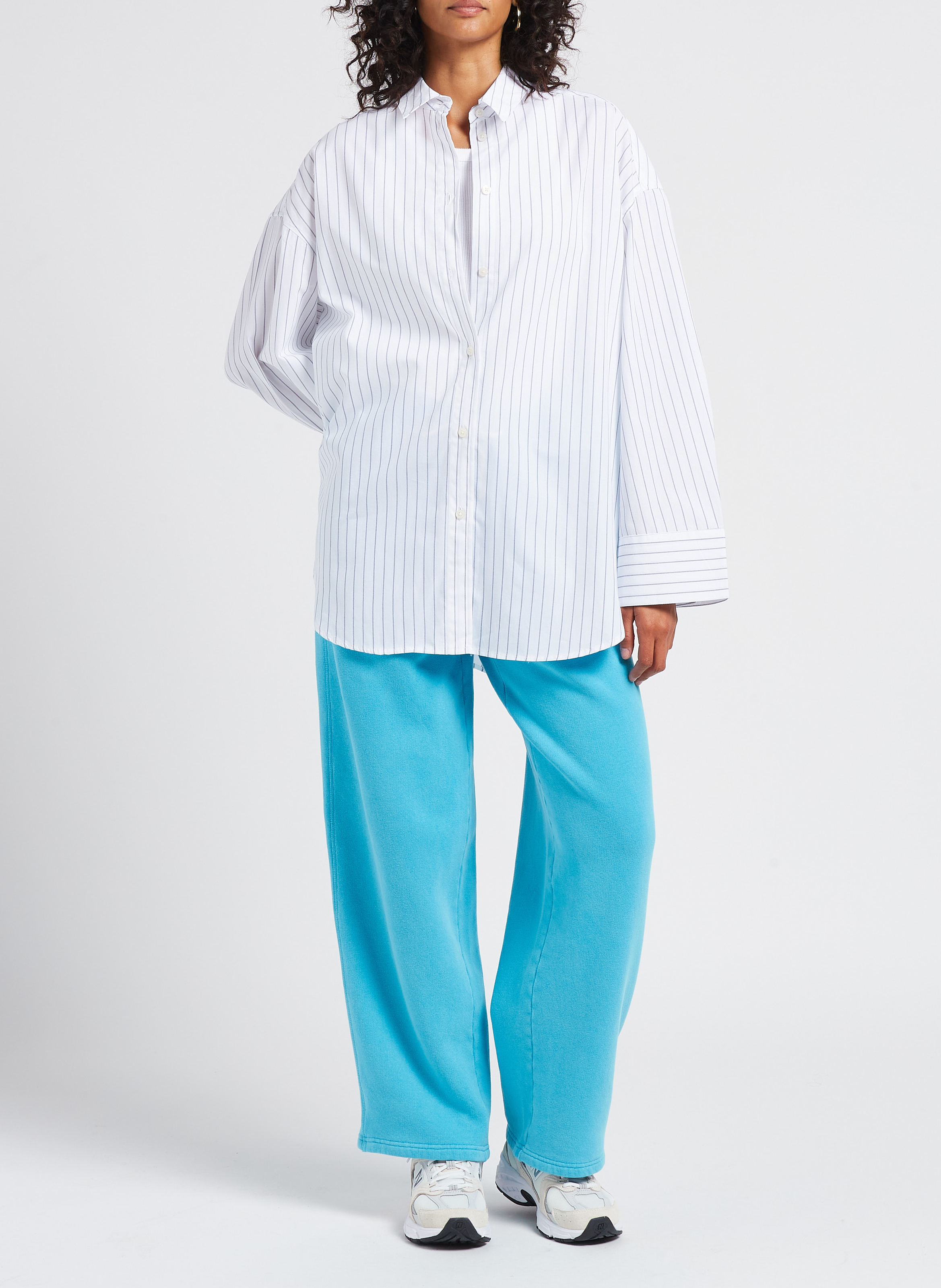 Chemise col classique ample en coton organique SAMSOE SAMSOE Beige