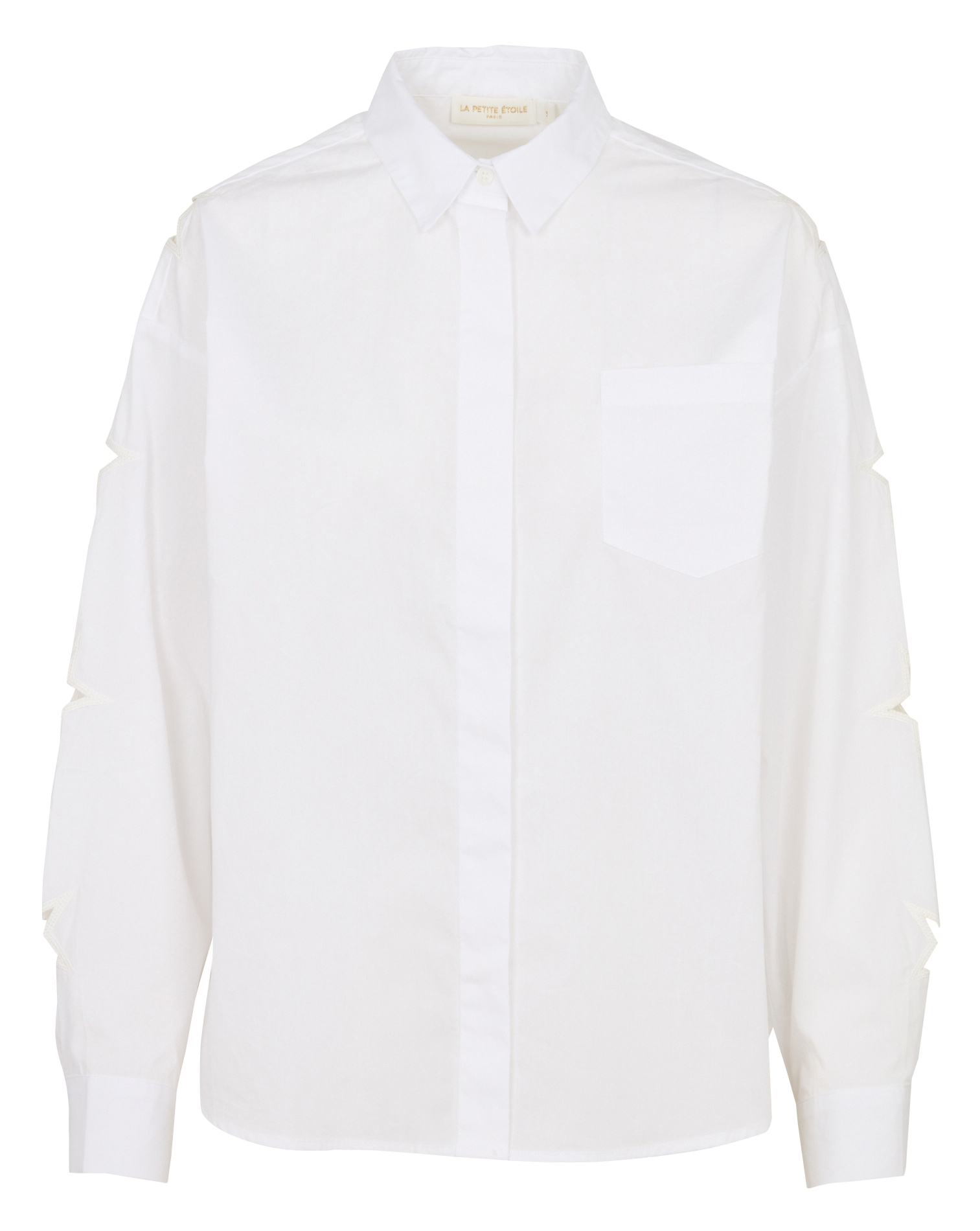Chemise mit geradem Schnitt und Sternenausschnitten LA PETITE ETOILE Weiss