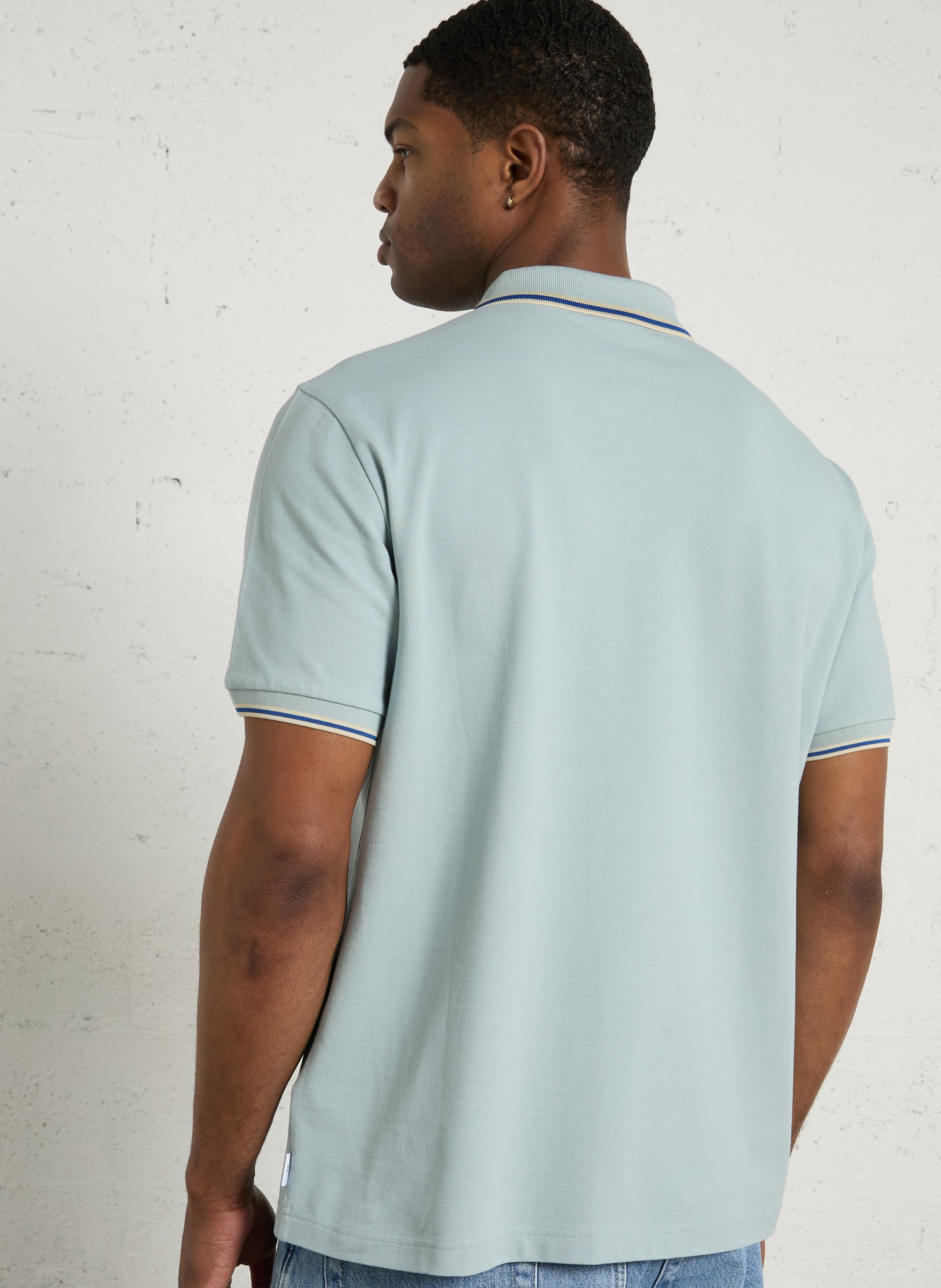 Short-sleeved polo with striped details PAUL SMITH Blue