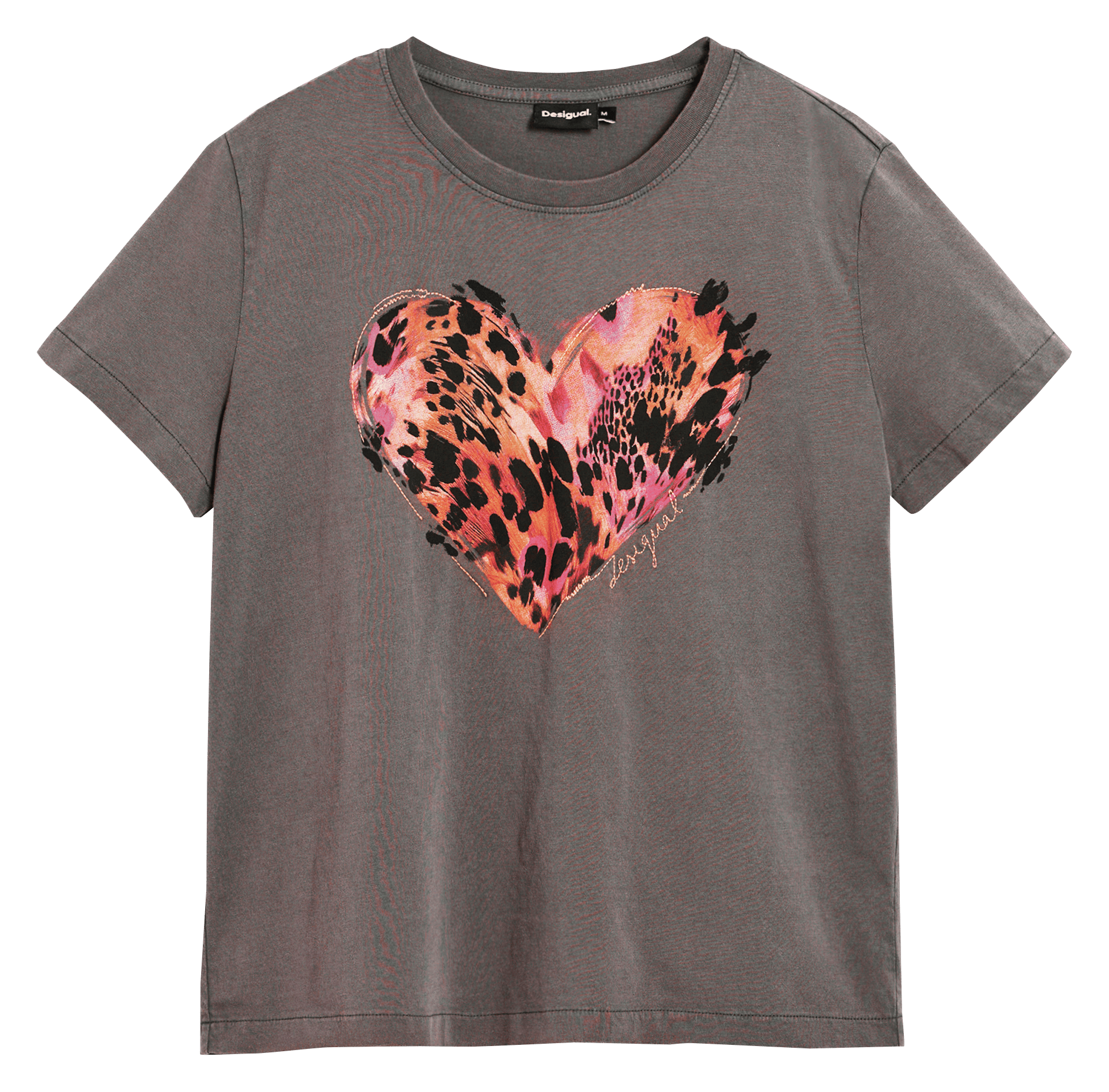T-shirt met ronde hals van katoen DESIGUAL Zwart