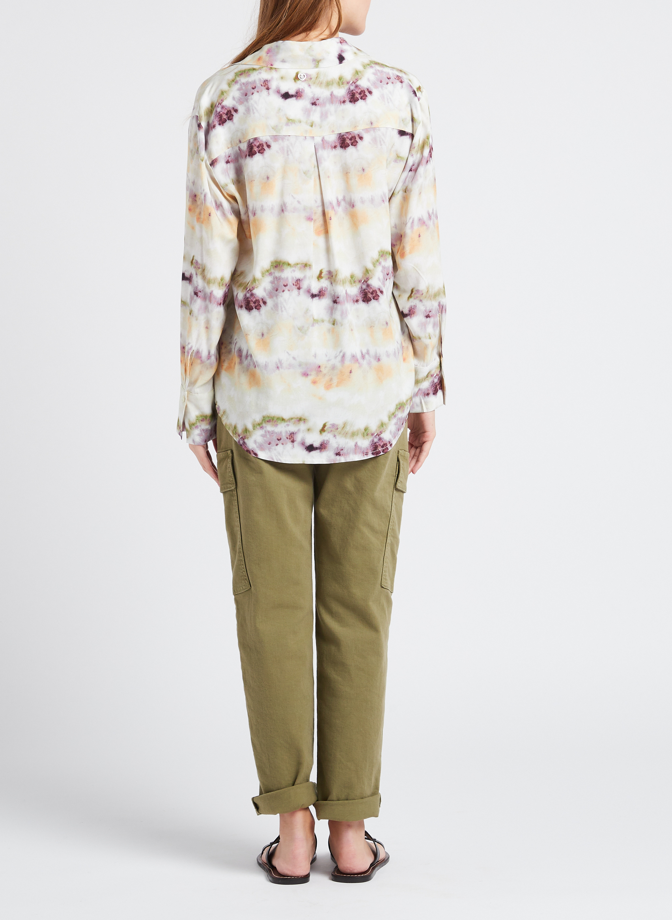 Pantalon droit style cargo en coton mélangé PLEASE Kaki