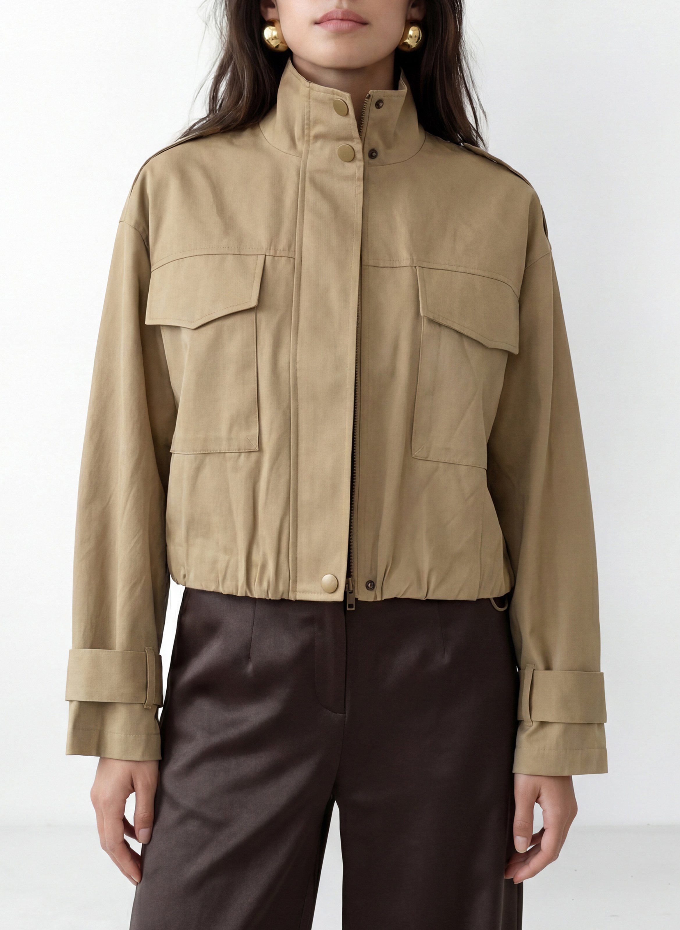 Gerader Blouson mit Stehkragen KOOKAI Beige