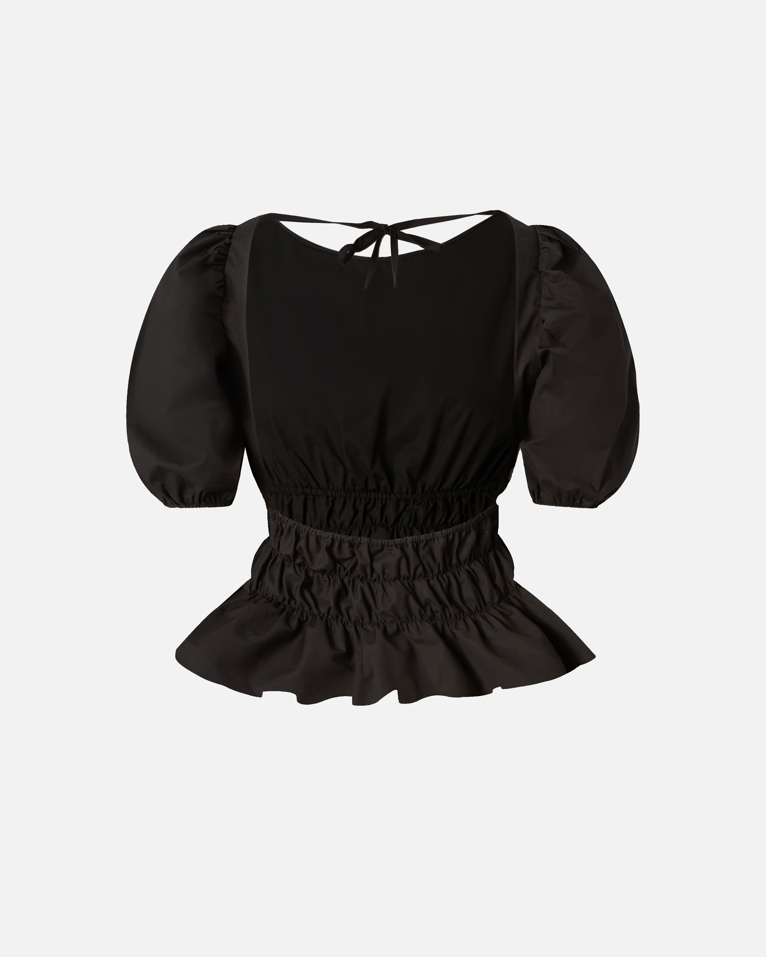 Haut cropped dos nu volanté PINKO Noir