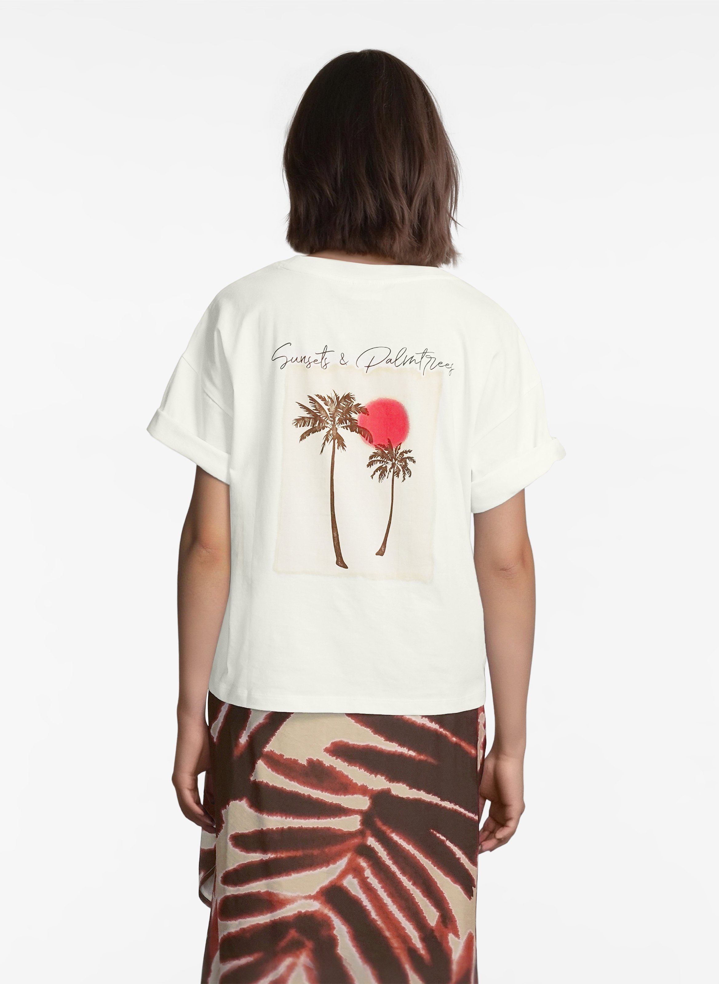 Round-neck organic cotton T-shirt VILA White