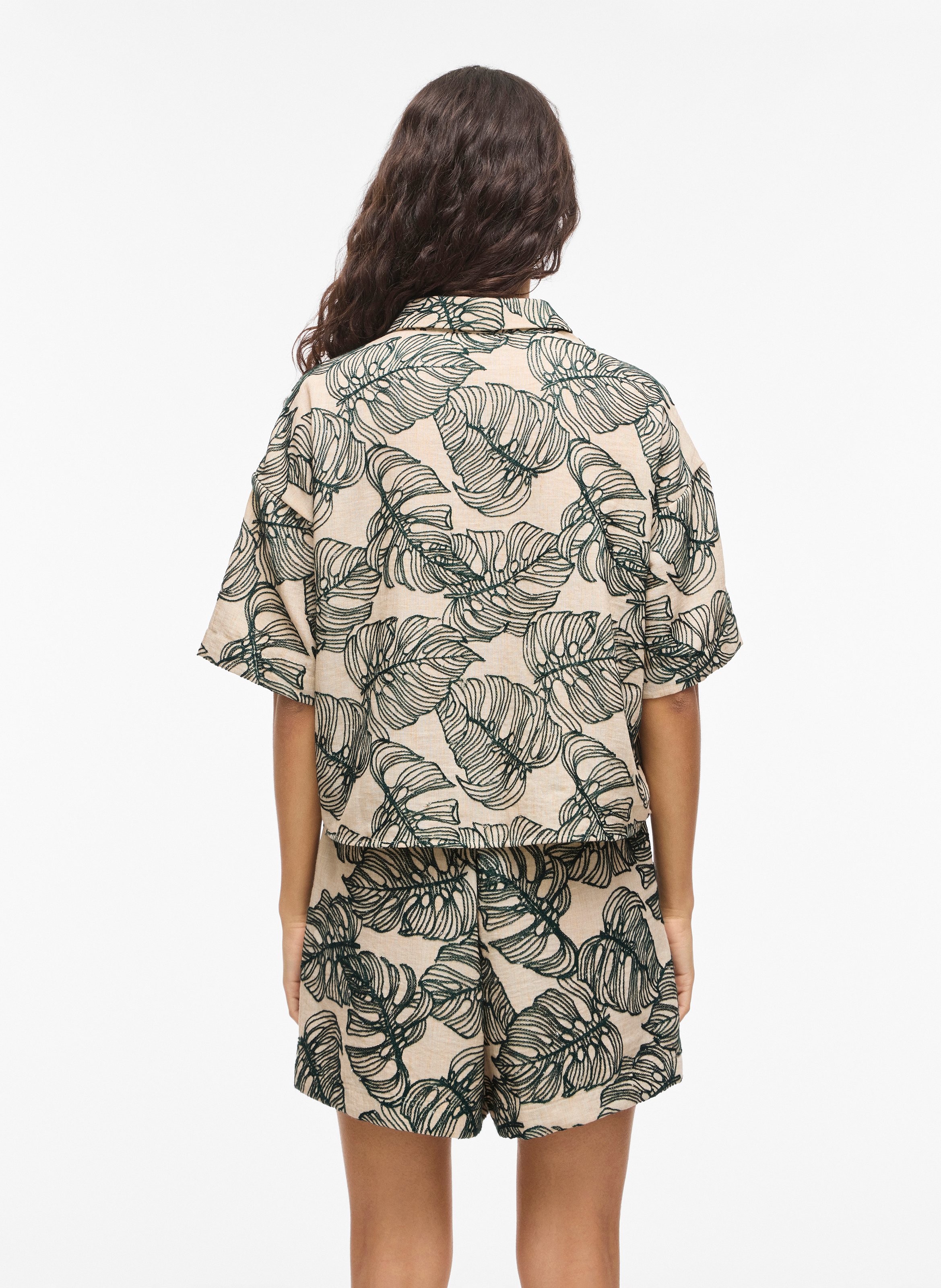 Chemise courte imprimée VILA Gris