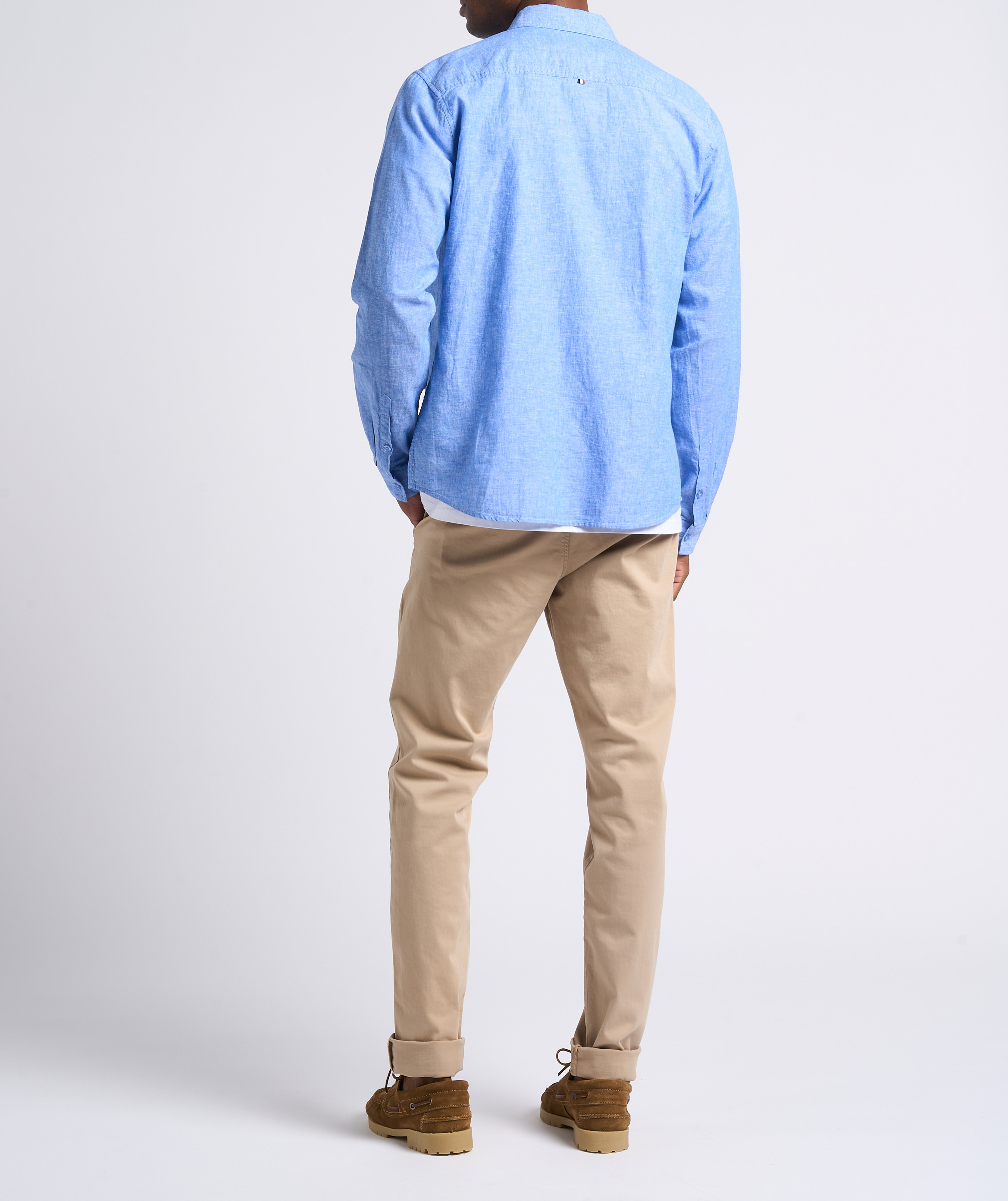 Chemise regular en lin et coton LE TEMPS DES CERISES Bleu