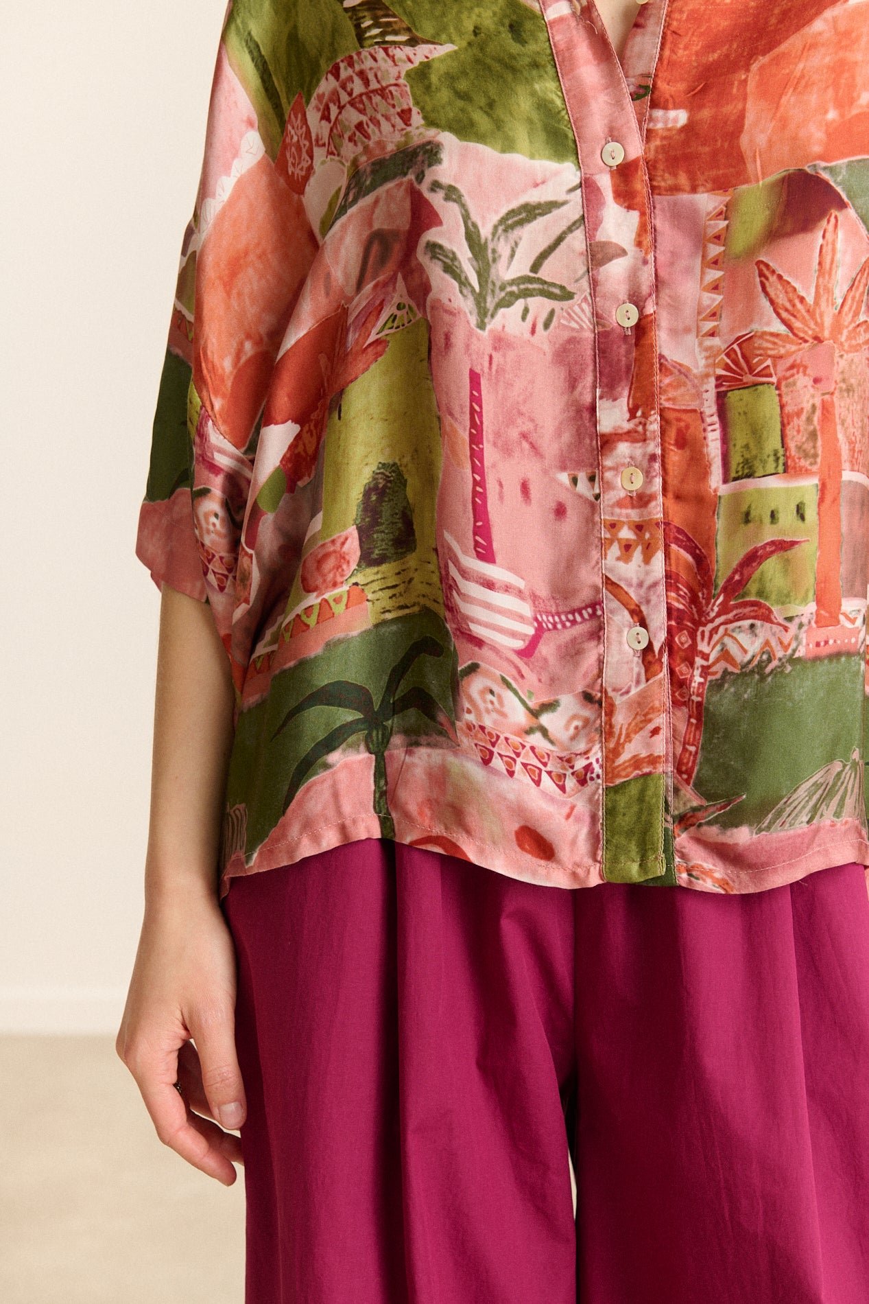 Short-sleeved printed shirt GARANCE PARIS Pink