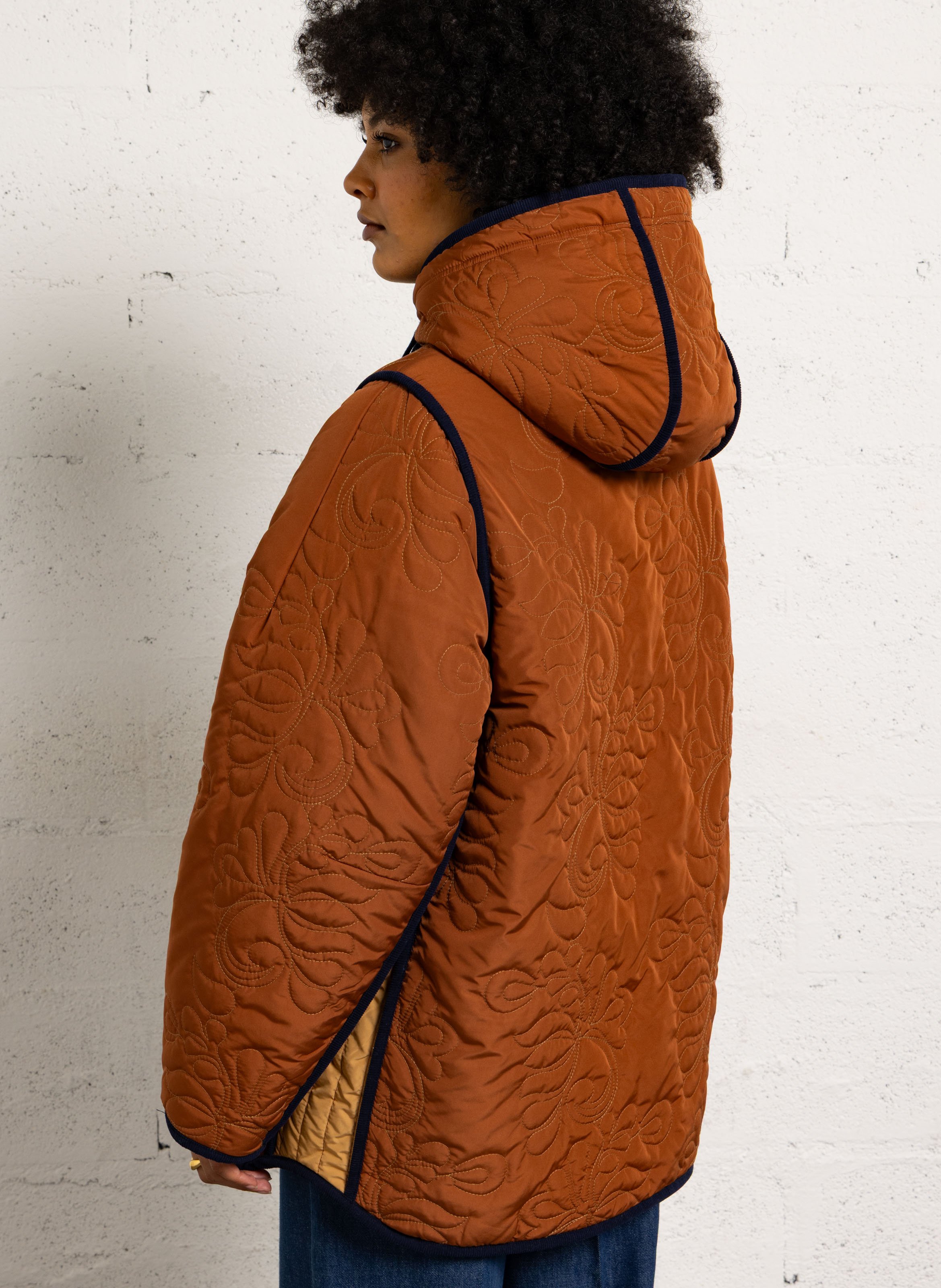 Coat with hood LOUISE MISHA Brown