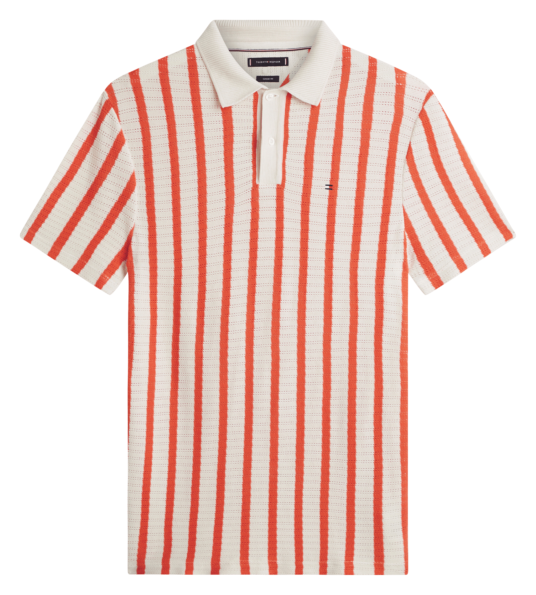 Straight striped knit polo TOMMY HILFIGER Orange