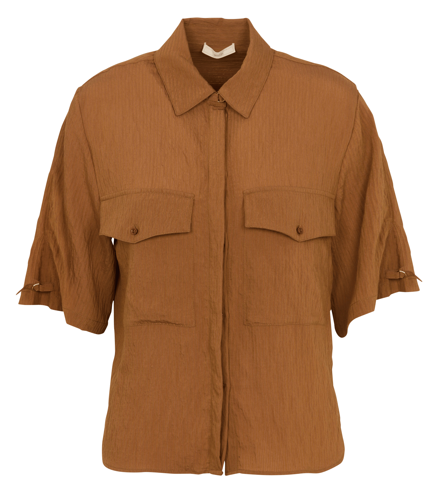 Ruimvallende blouse met klassieke kraag SESSUN Bruin