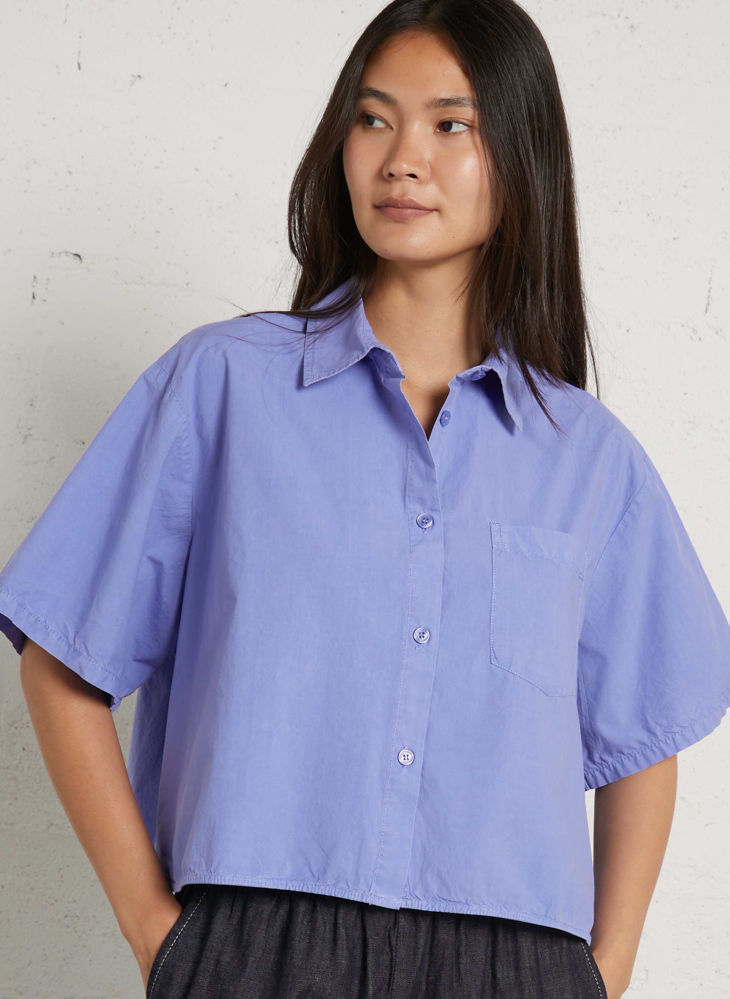 Chemise ample en coton bio AMERICAN VINTAGE Bleu