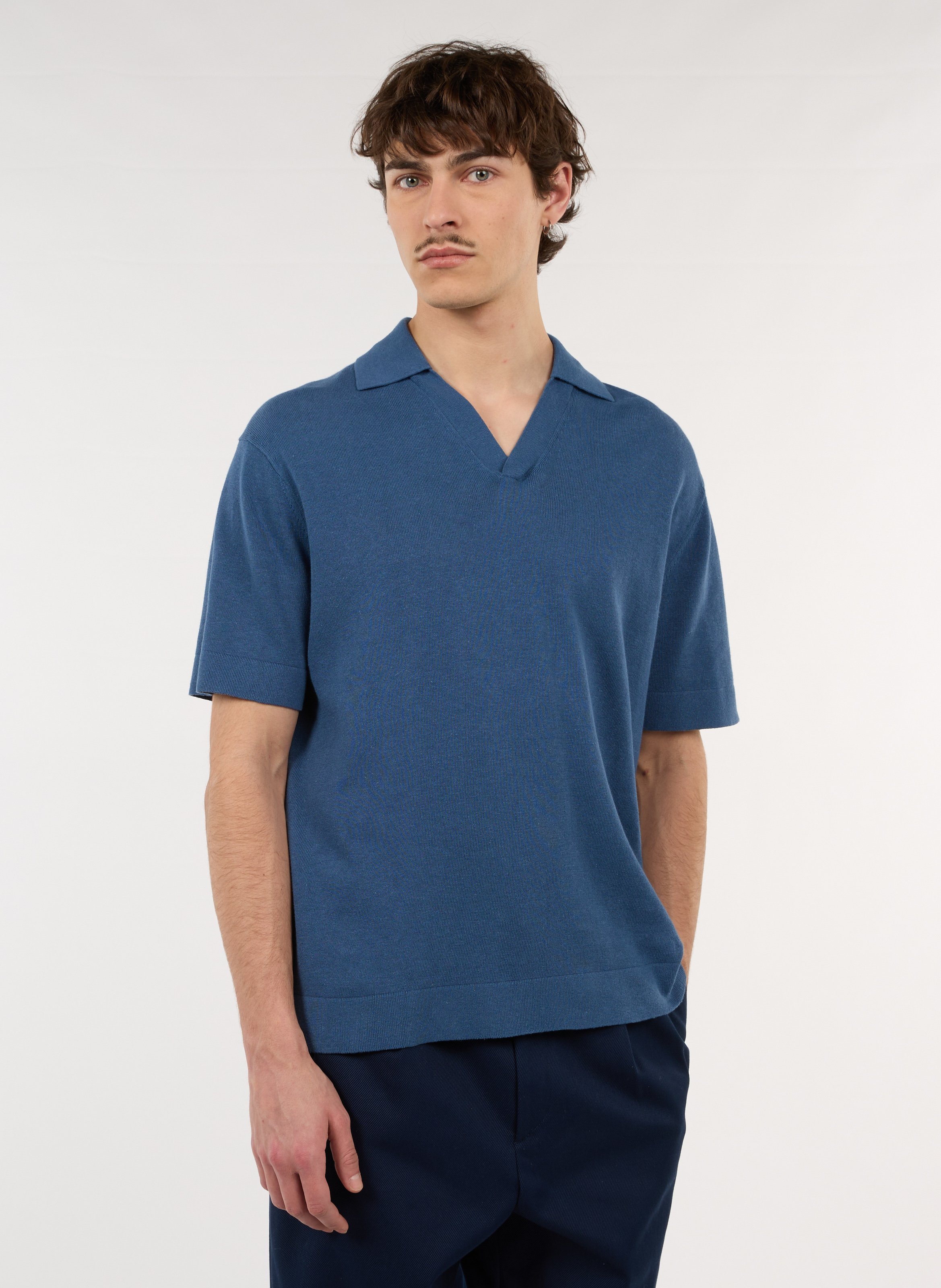 Gerader Polo aus Baumwolle und Leinenmischung SAISON 1865