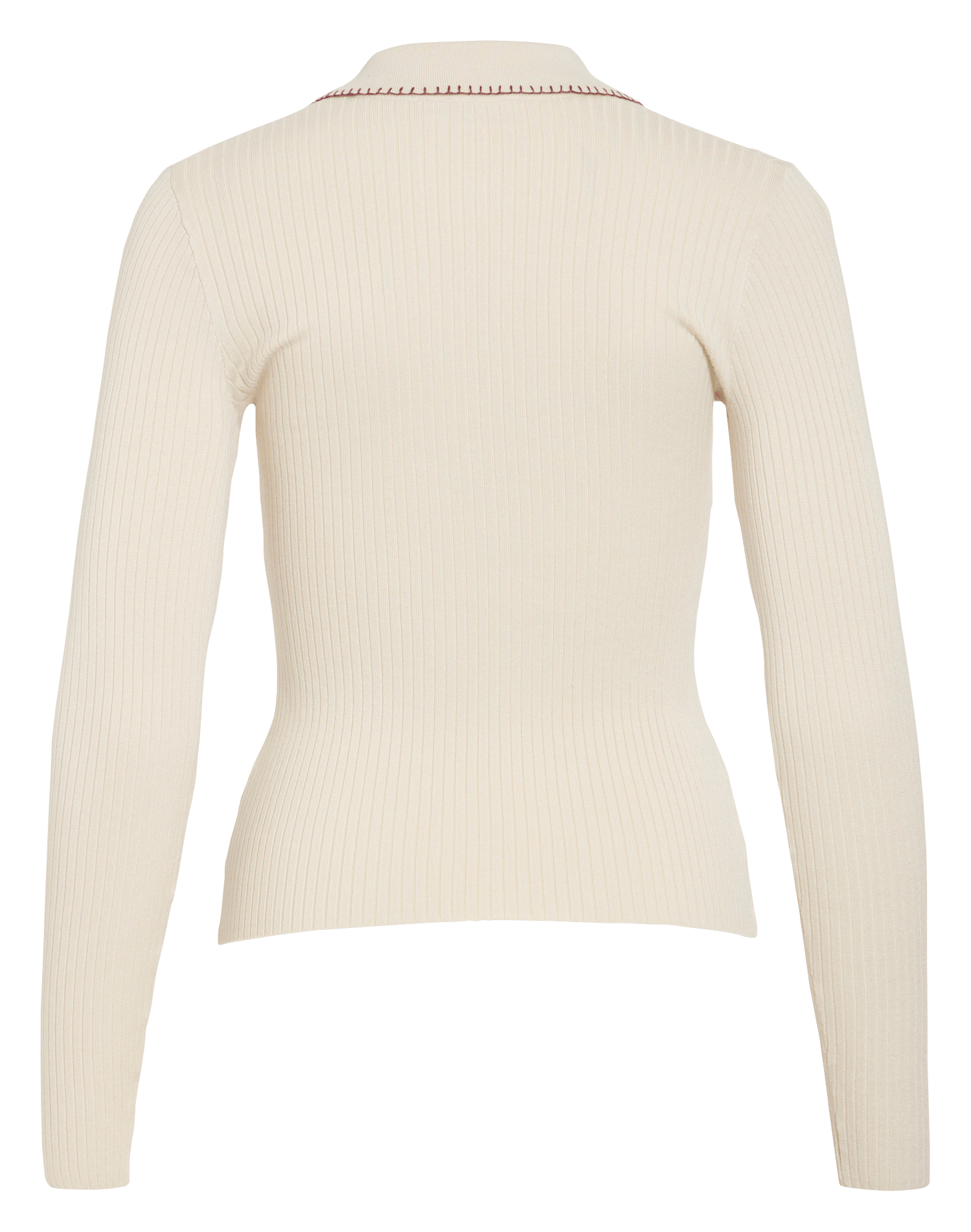 Pull moulant côtelé col classique VILA Beige