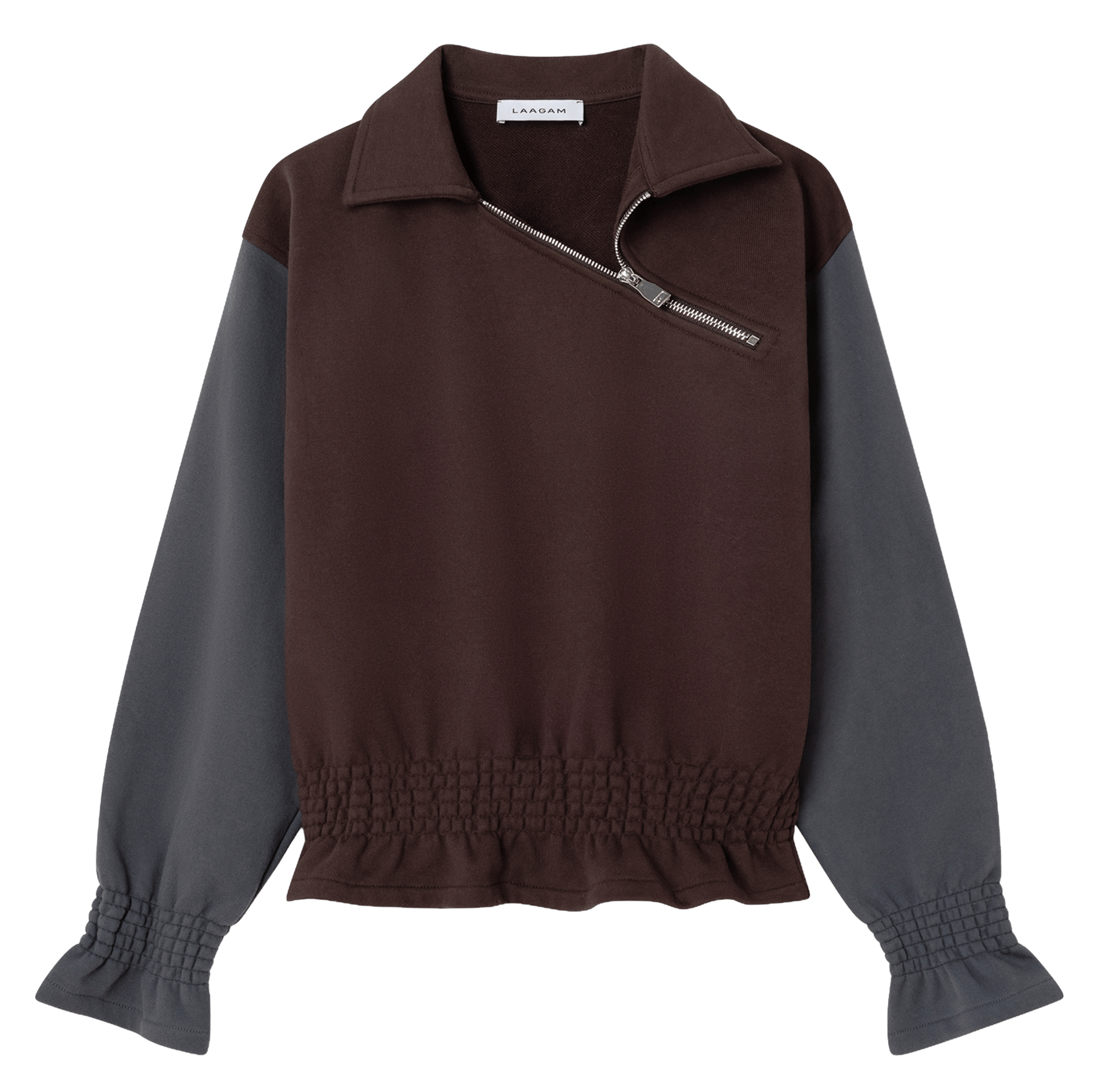 Straight fit classic collar cotton shirt LAAGAM Brown
