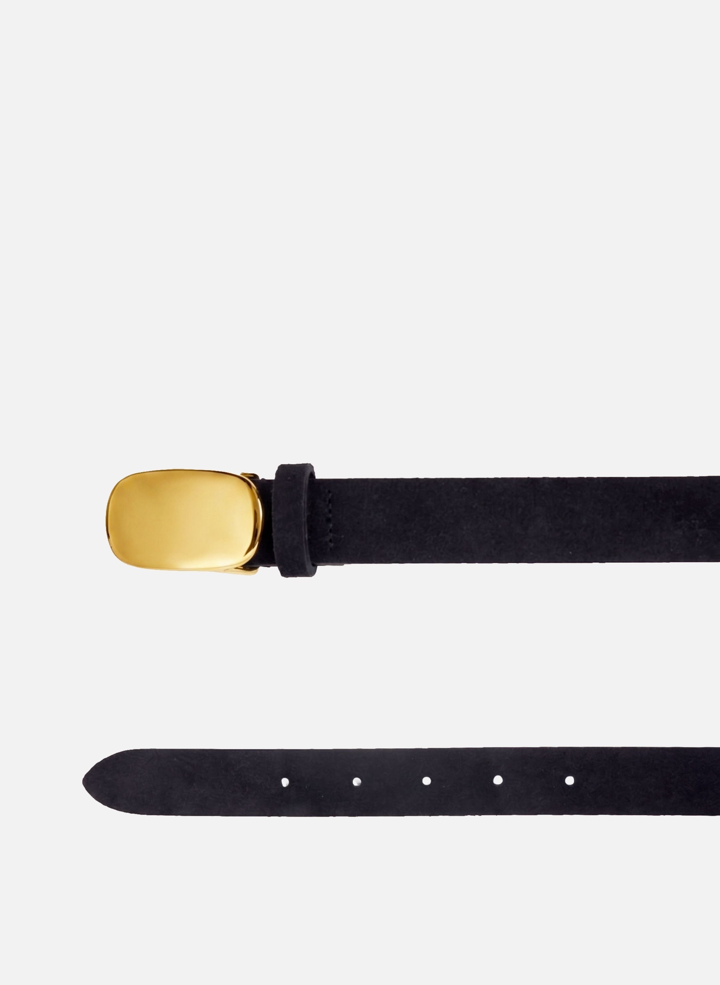 Gaia Suede Leather Belt JULES & JENN Black