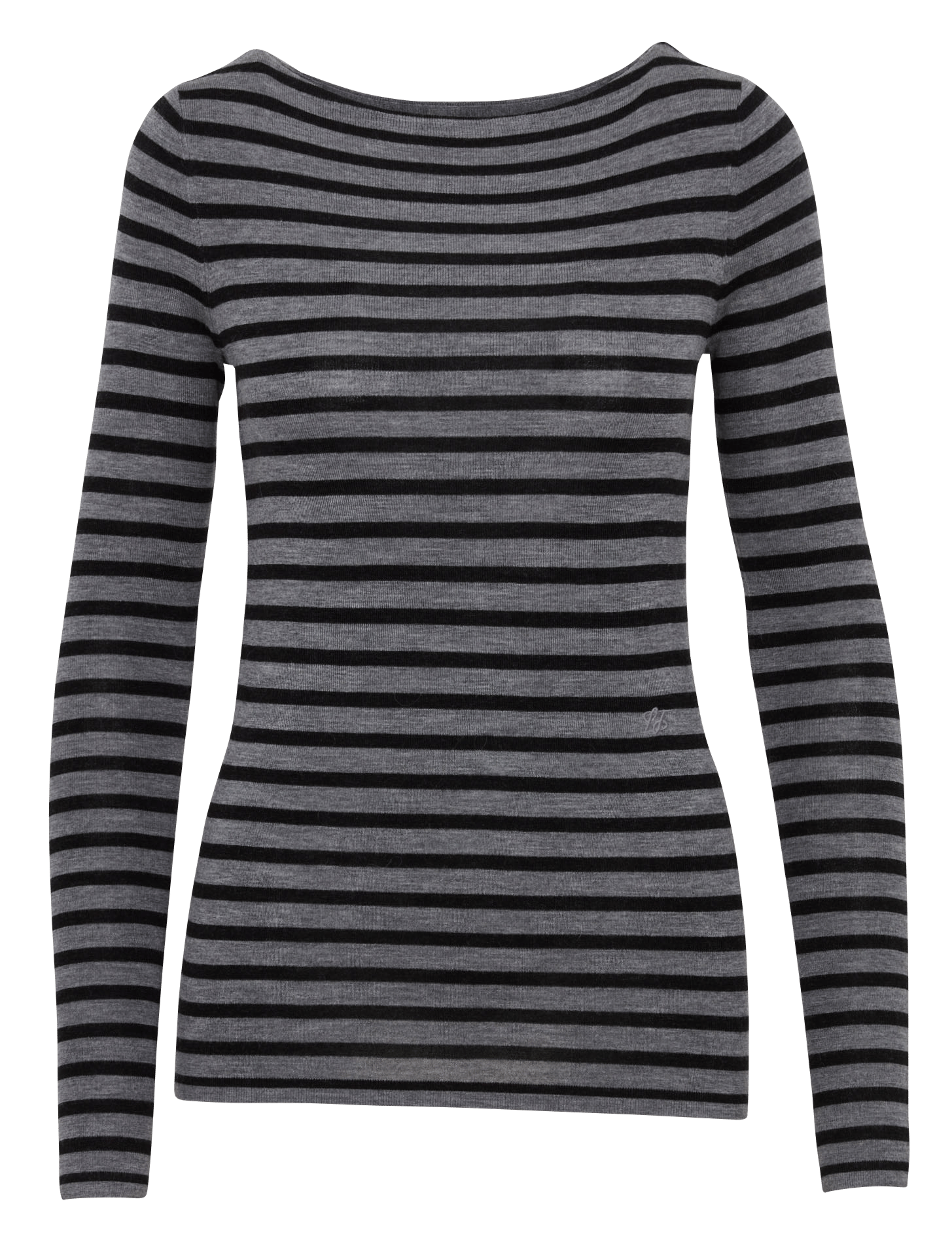 Pull col bateau rayé en laine  LAURENCE BRAS Gris
