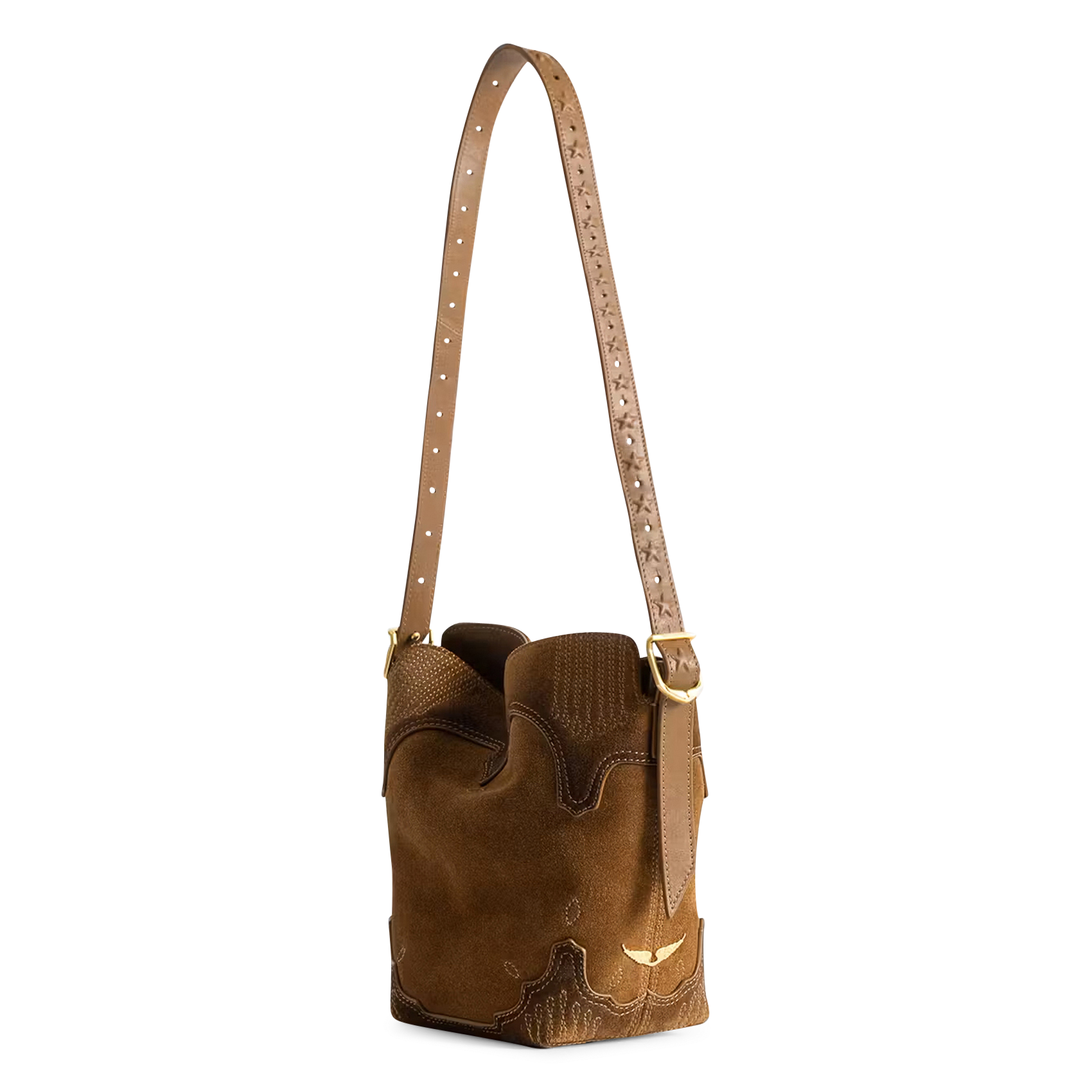 Sac bandoulière en cuir ZADIG&VOLTAIRE Marron
