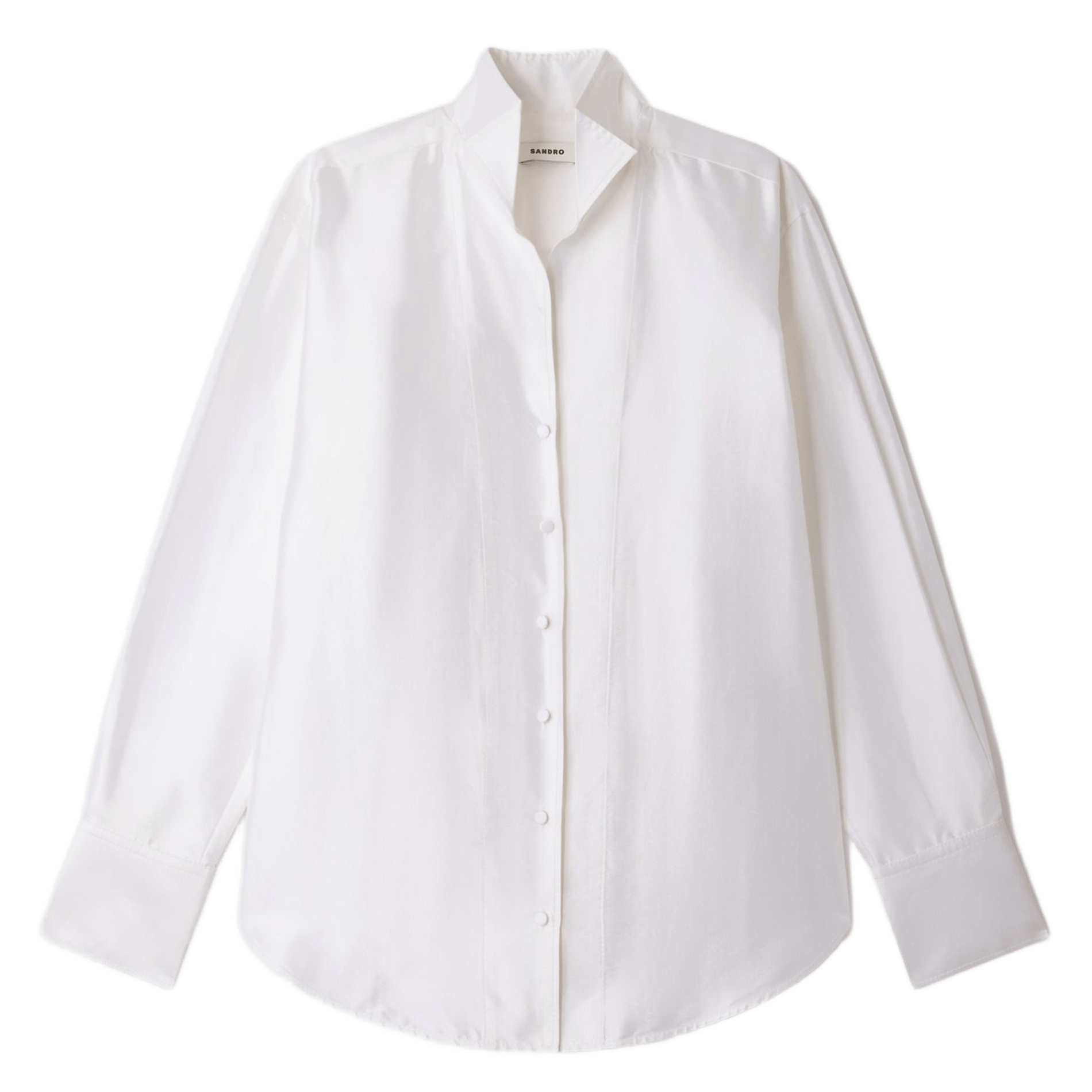 Wijdvallende effen zijden blouse SANDRO Wit