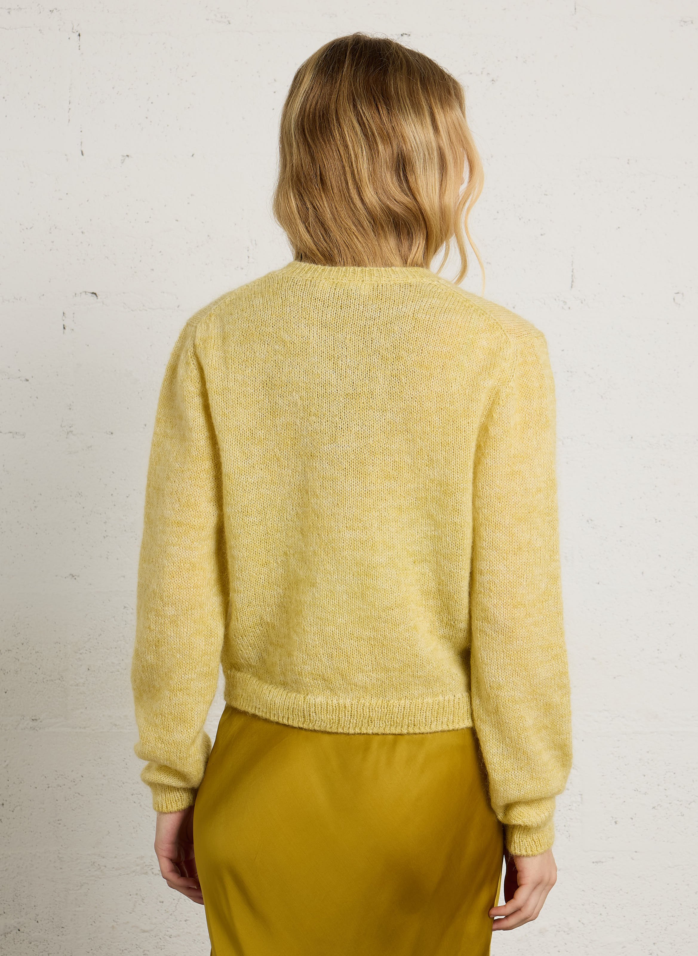 Vest van gemengde mohair en merinowol MASSCOB Geel