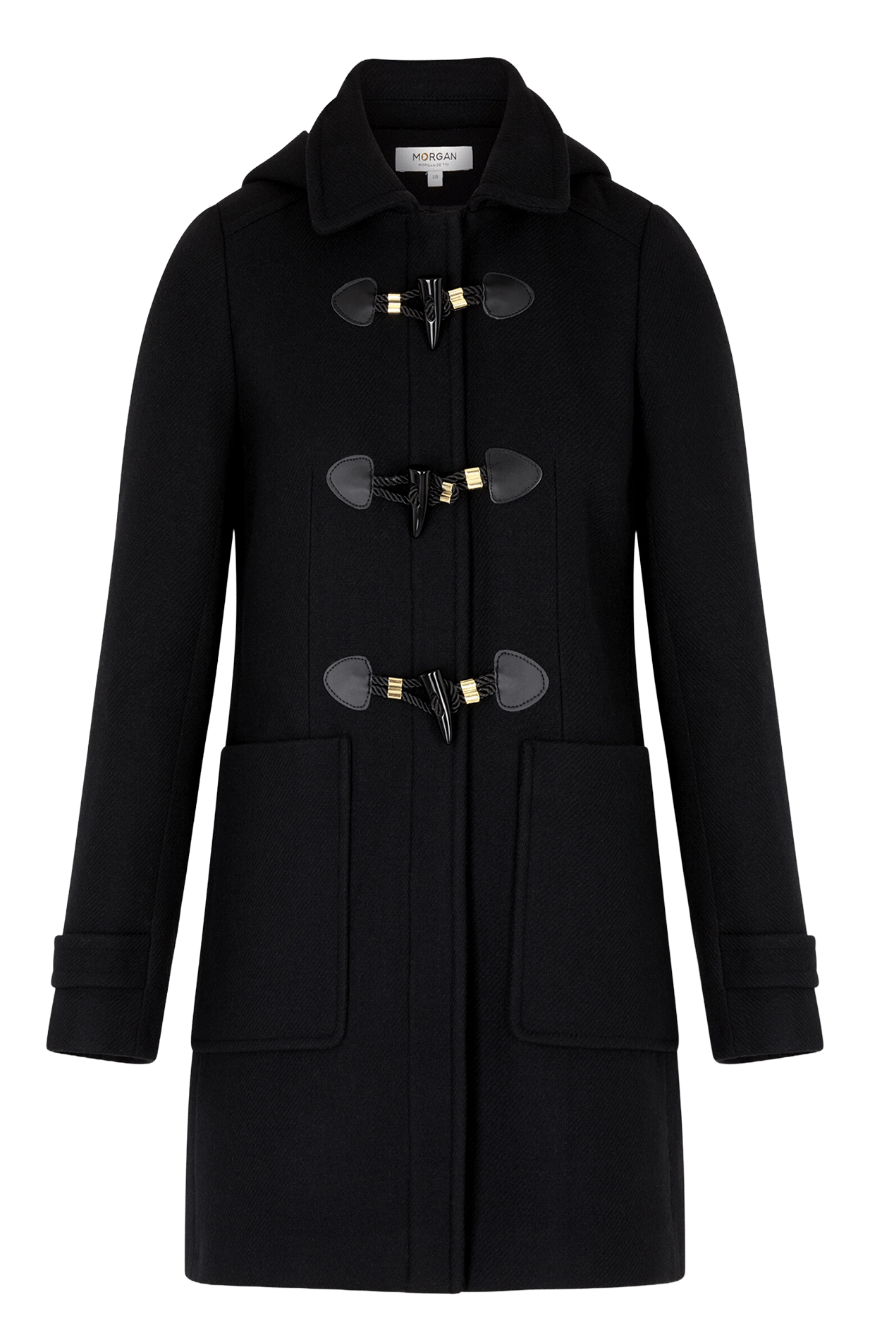 Straight mid-length wool-blend coat MORGAN Schwarz