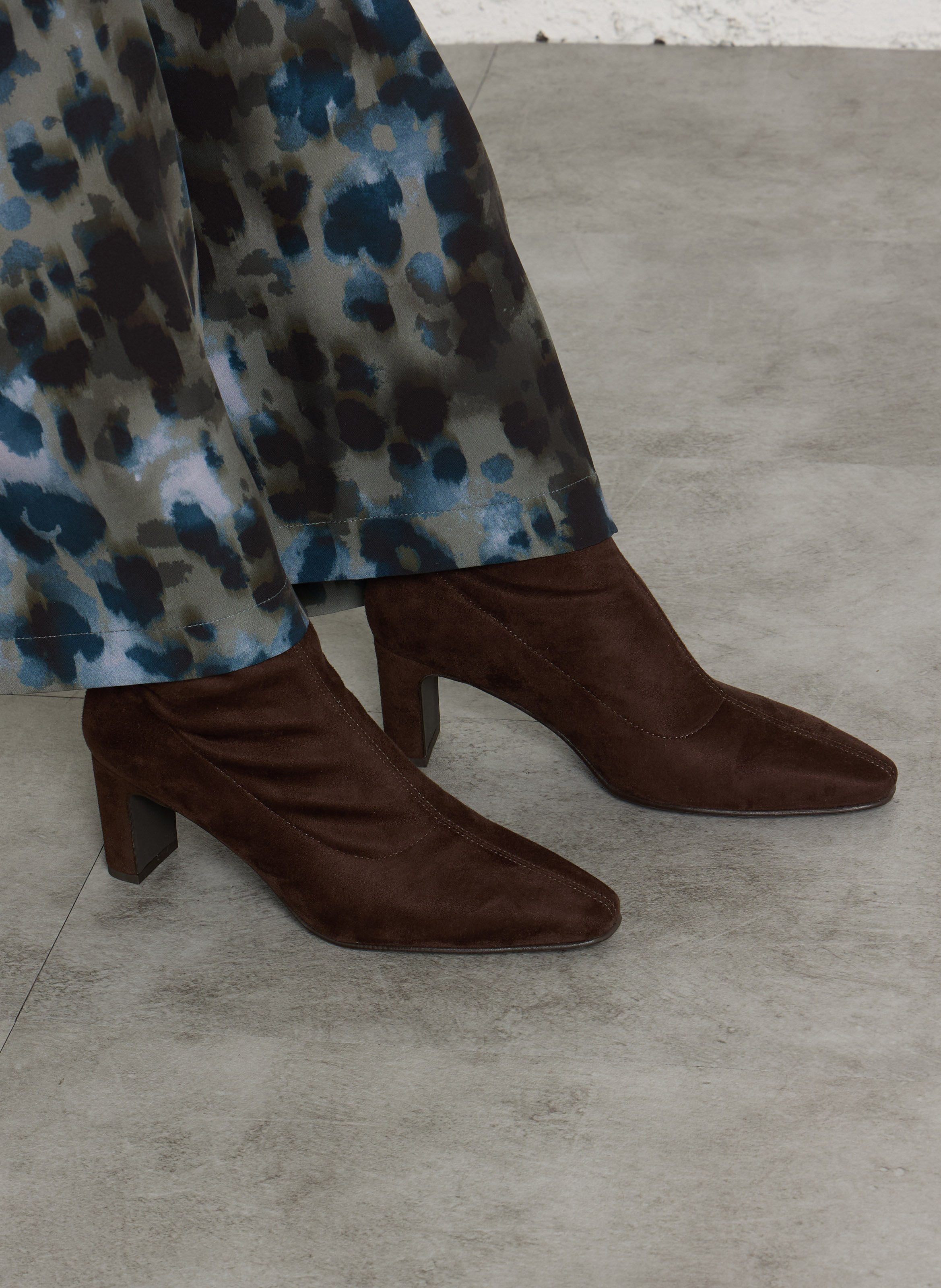 Pointed-toe calf boots REQINS Brown