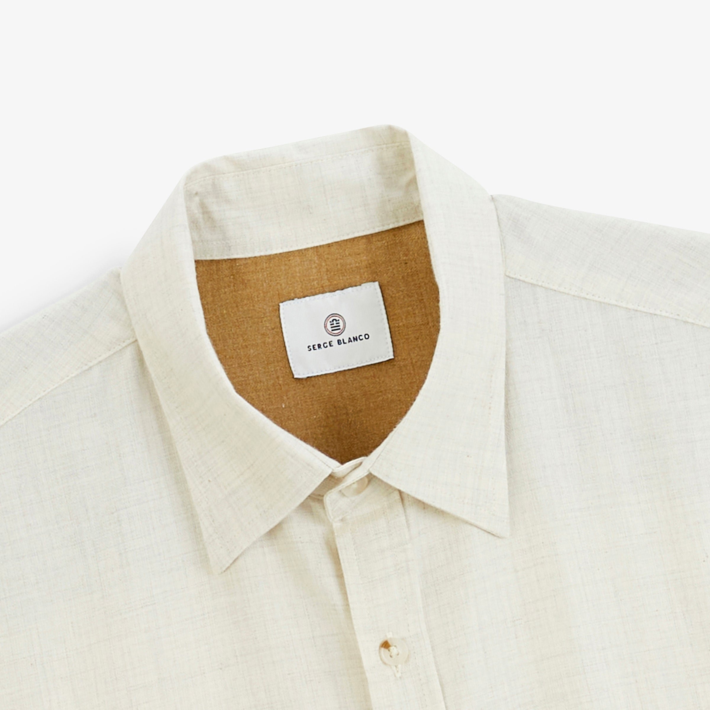 Long-sleeved cotton flannel shirt SERGE BLANCO White