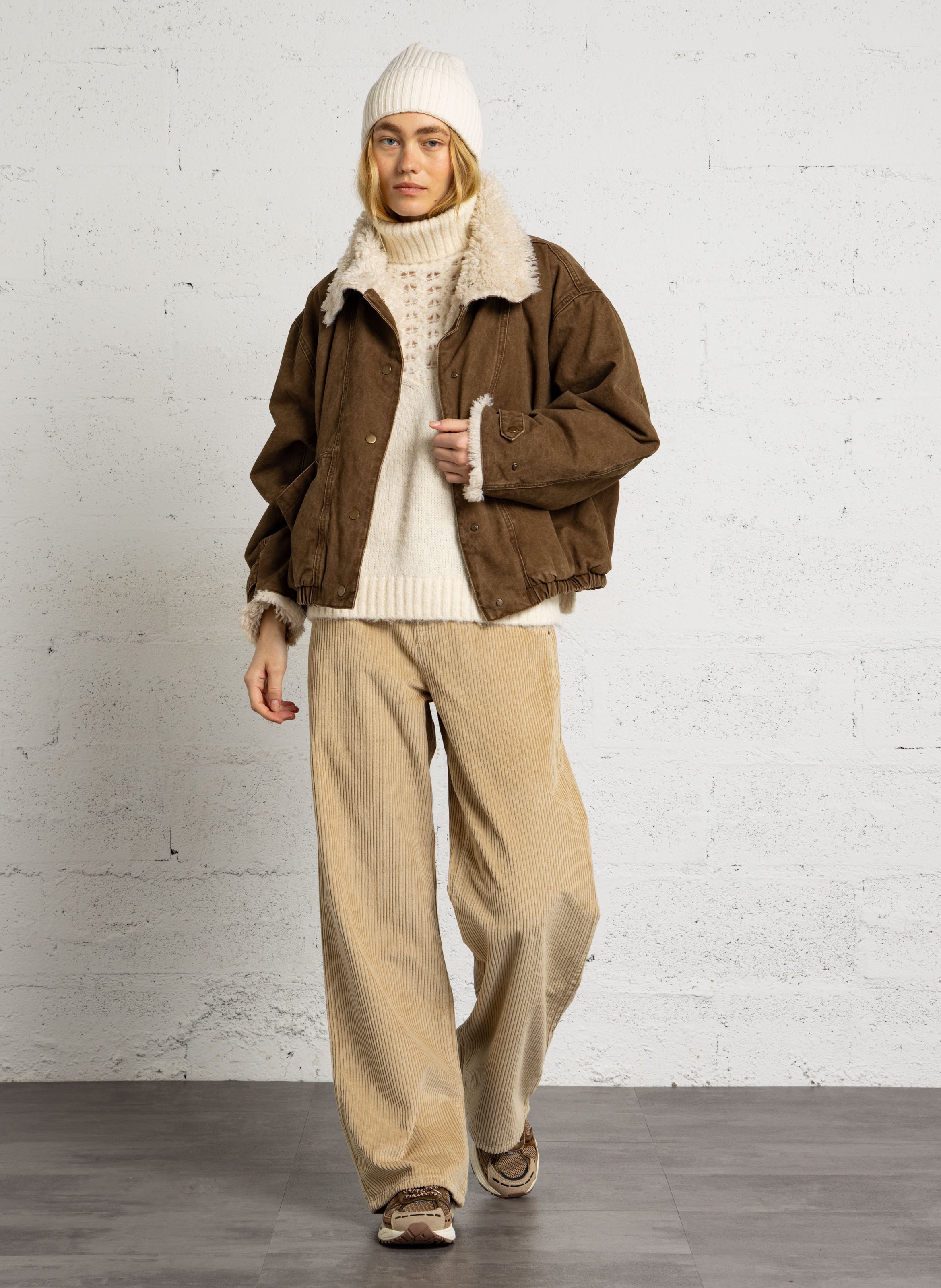 Weites Cordhose aus Baumwolle SUD EXPRESS Beige