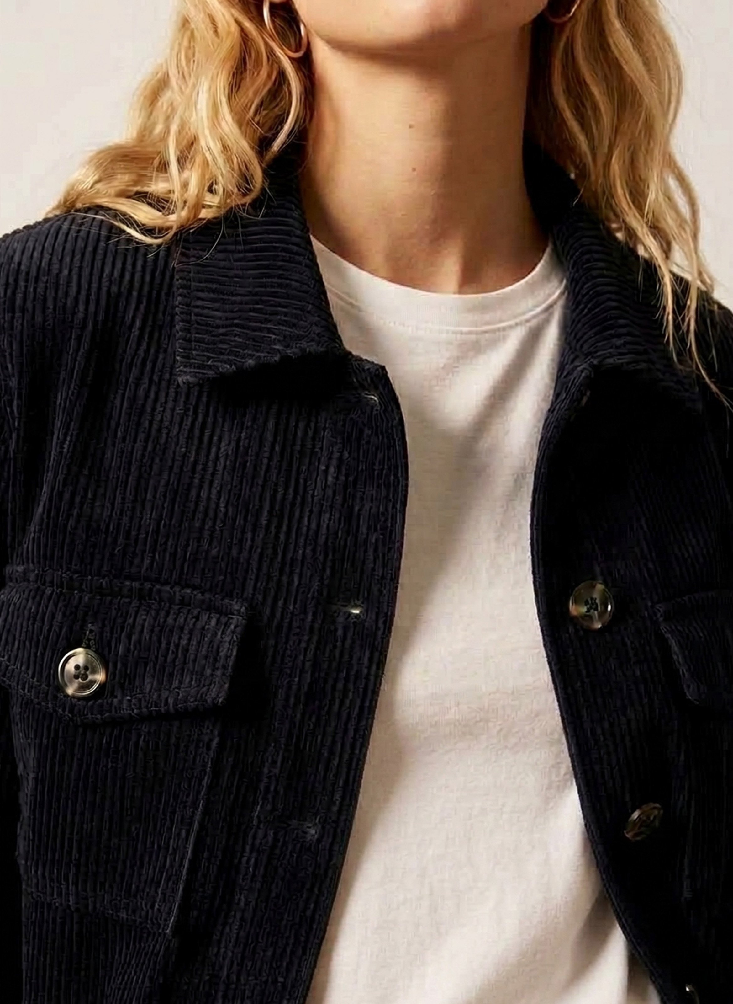 Straight corduroy cotton jacket KOOKAI Blue