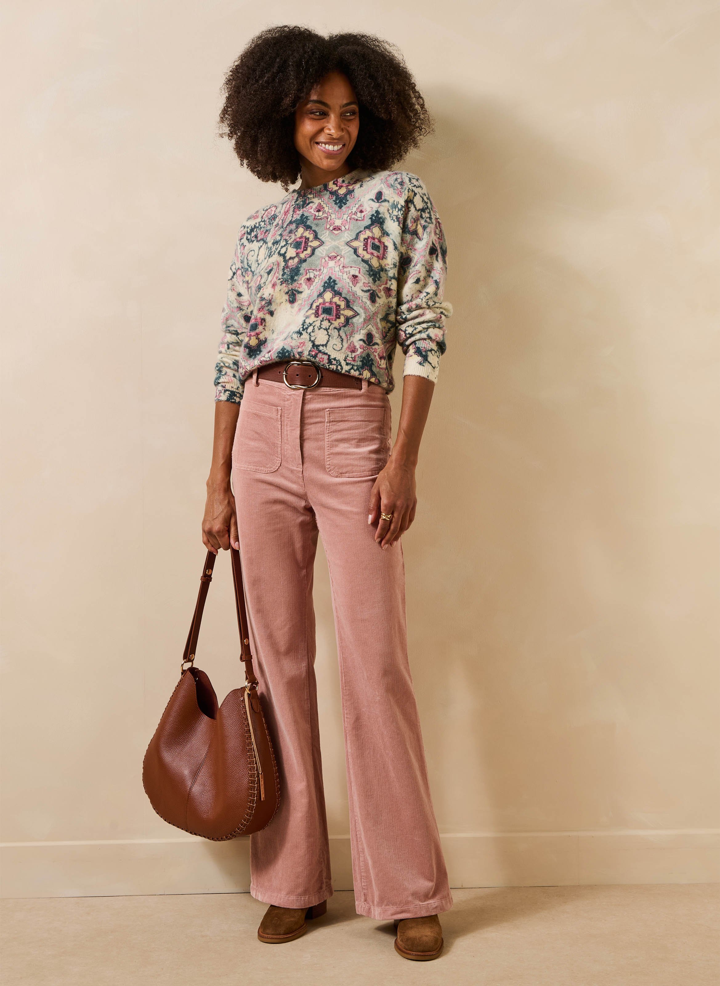 Loose-Fit Printed Wool-Blend Sweater LA FEE MARABOUTEE White