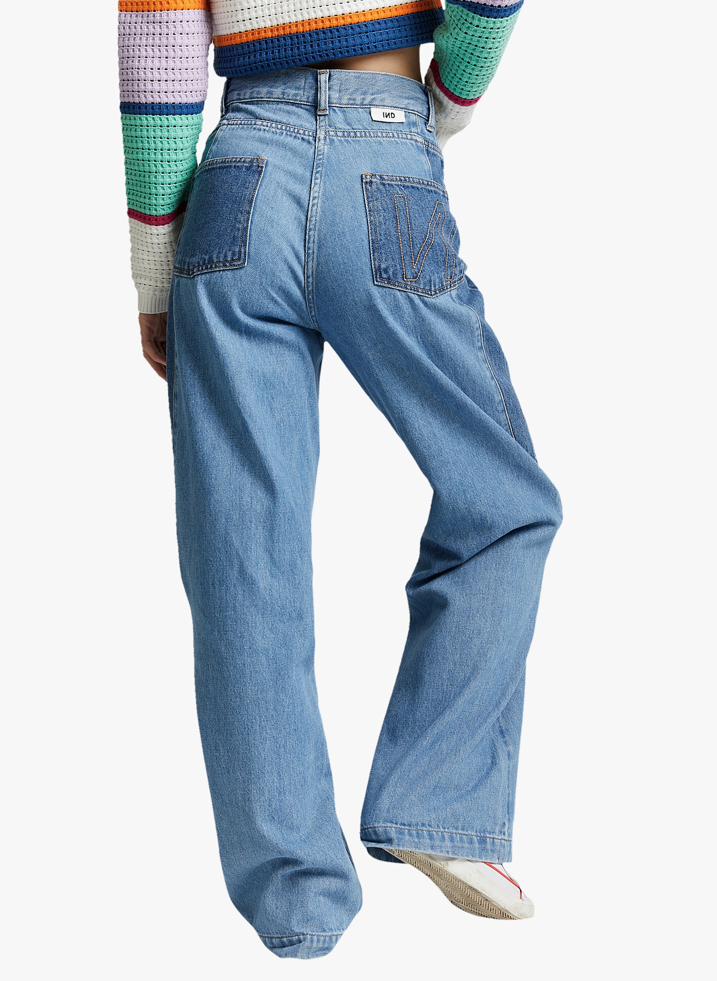 Jean large taille haute INDEE Bleu