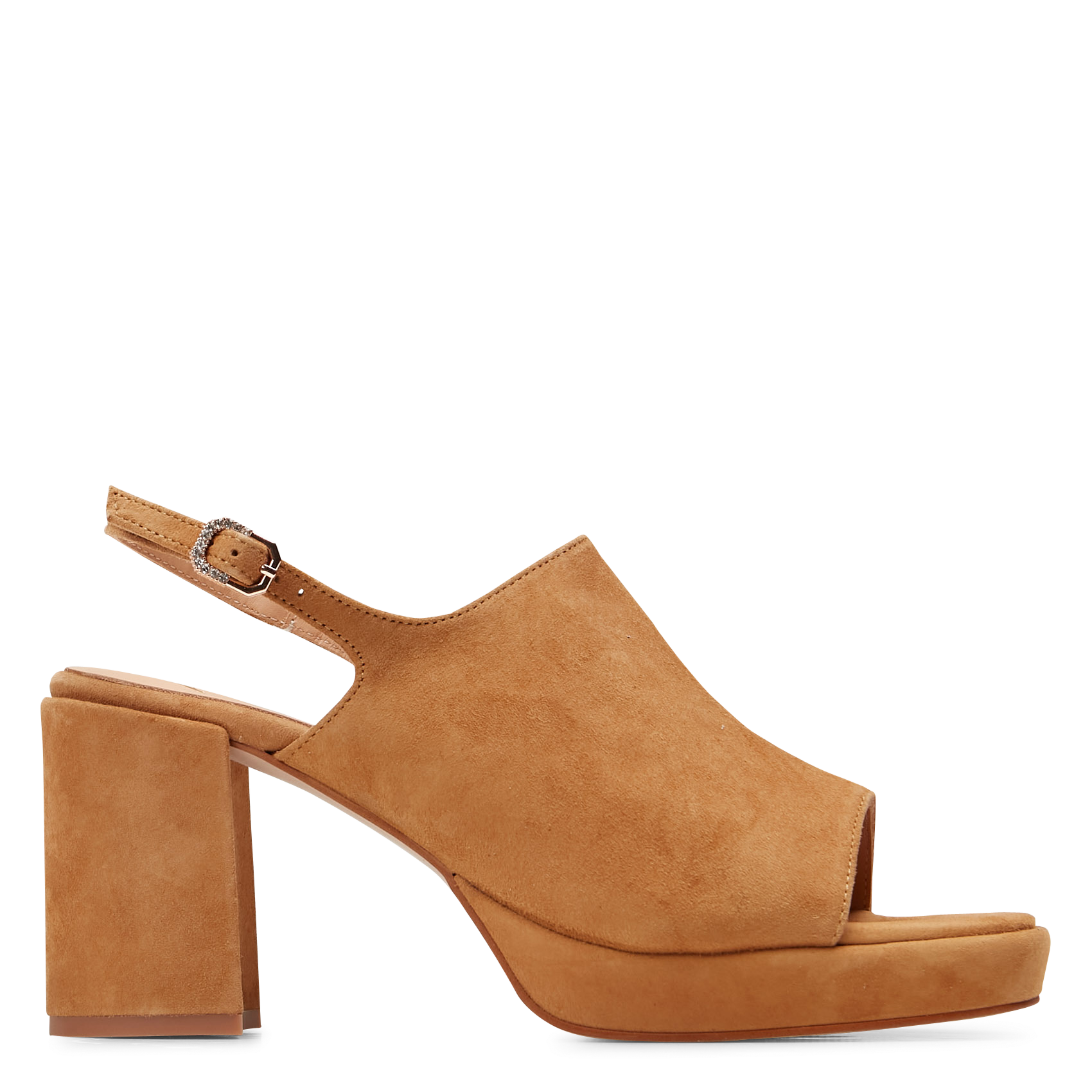 Suède sandalen met hak ANAKI Beige