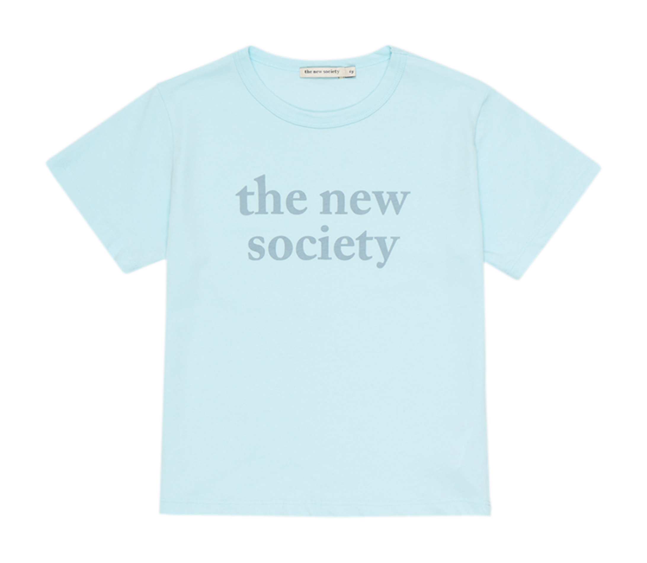 Tee-shirt droit col rond en coton sérigraphié  THE NEW SOCIETY Bleu