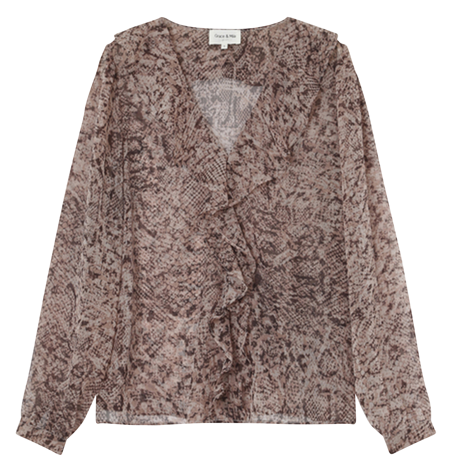 Python print flounced V-neck top GRACE ET MILA