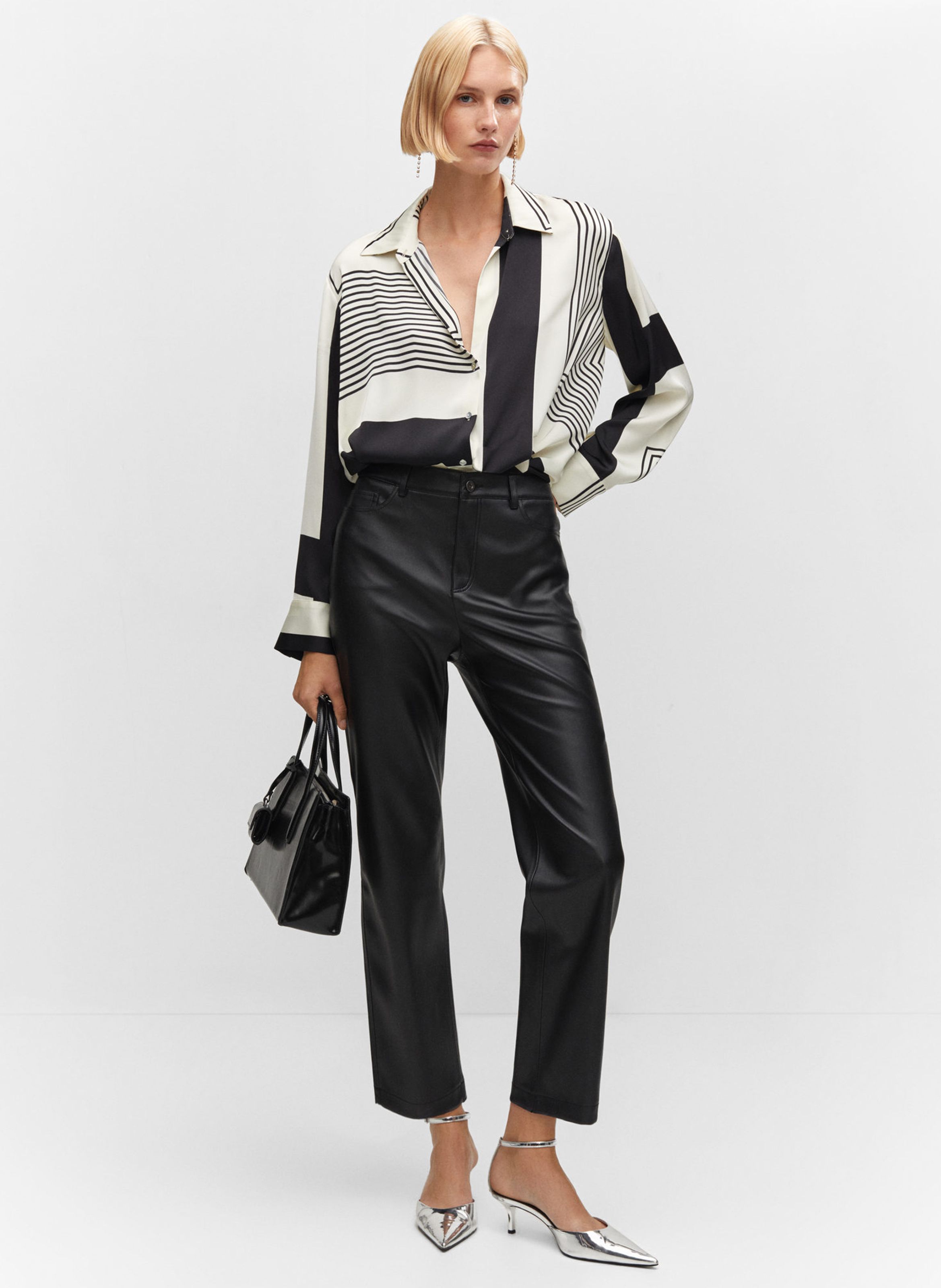 Mango Women's Leather-Effect Straight Trousers | Hawthorn Mall