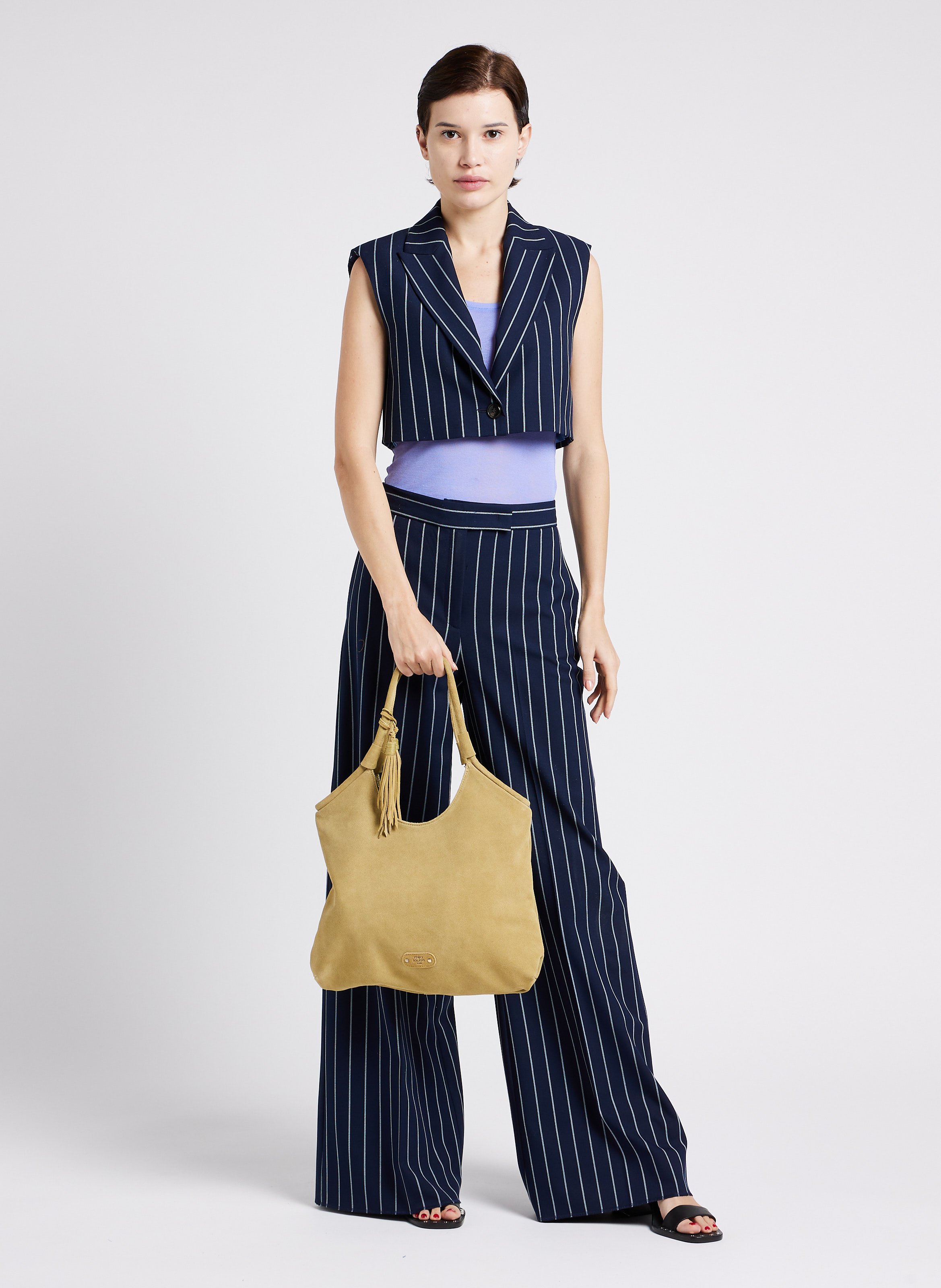 Shopper aus Veloursleder MILA LOUISE Mehrfarbig