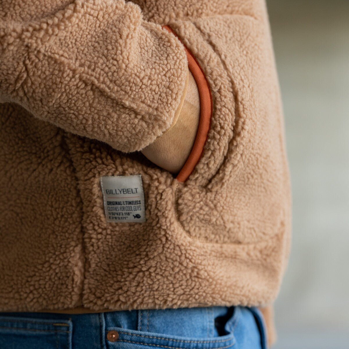 Sherpa zip-up pullover BILLYBELT Brown