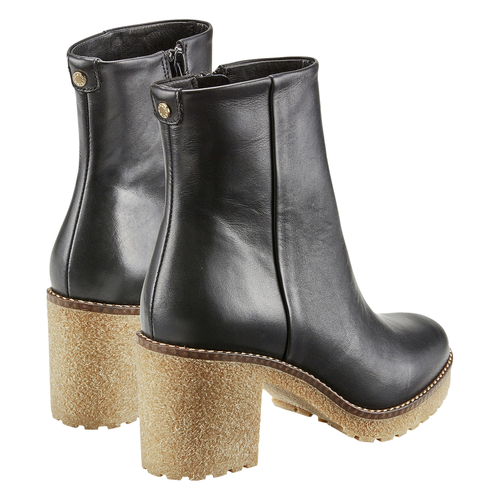 Bianca leather ankle boots COSMOPARIS Black