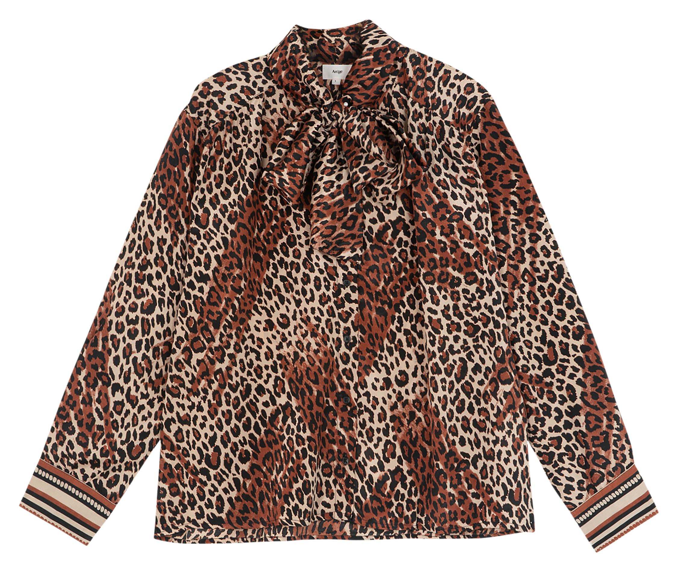 Printed long-sleeved top AN'GE Brown