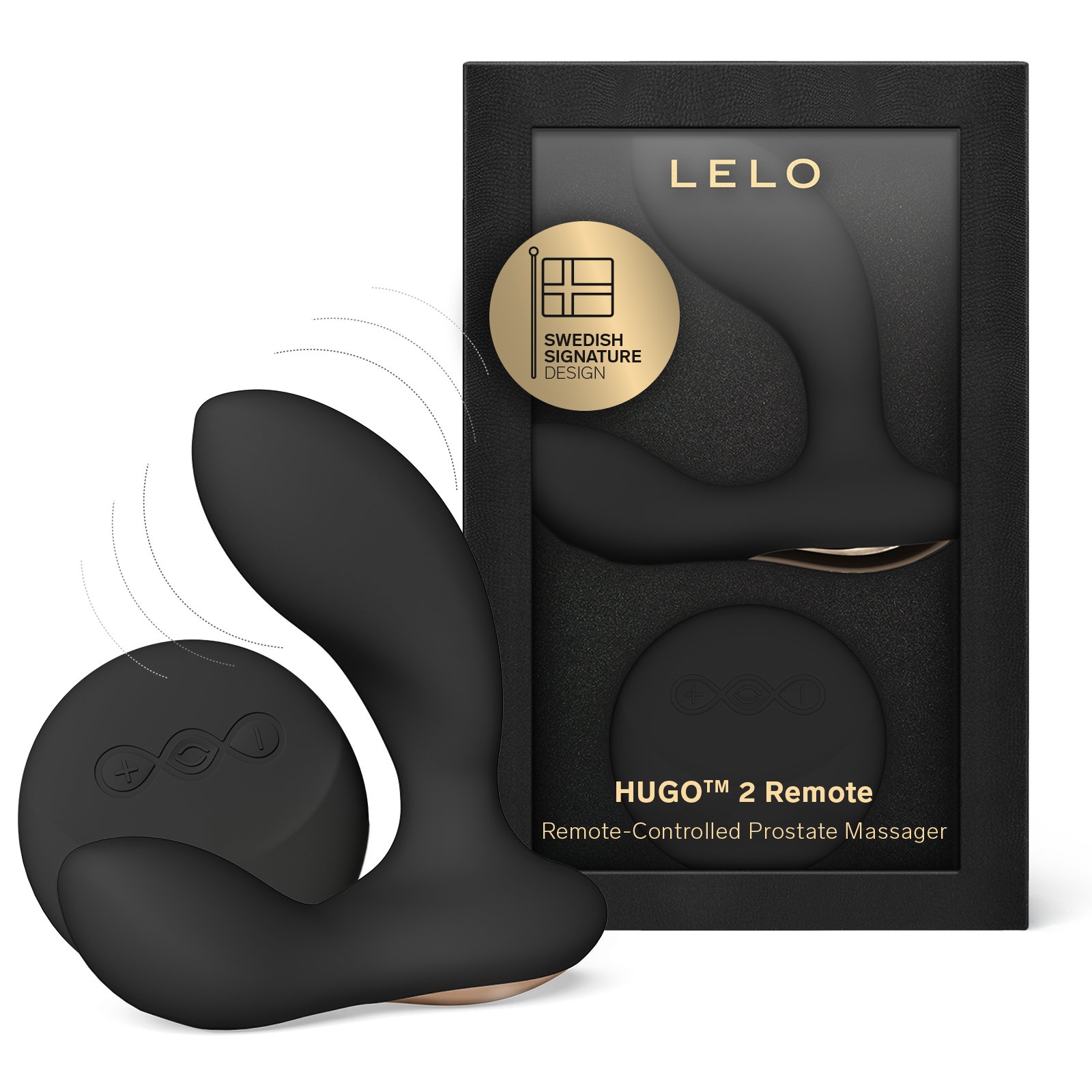 Men's remote-controlled masturbator, Lelo Hugo 2 Remote LELO Black