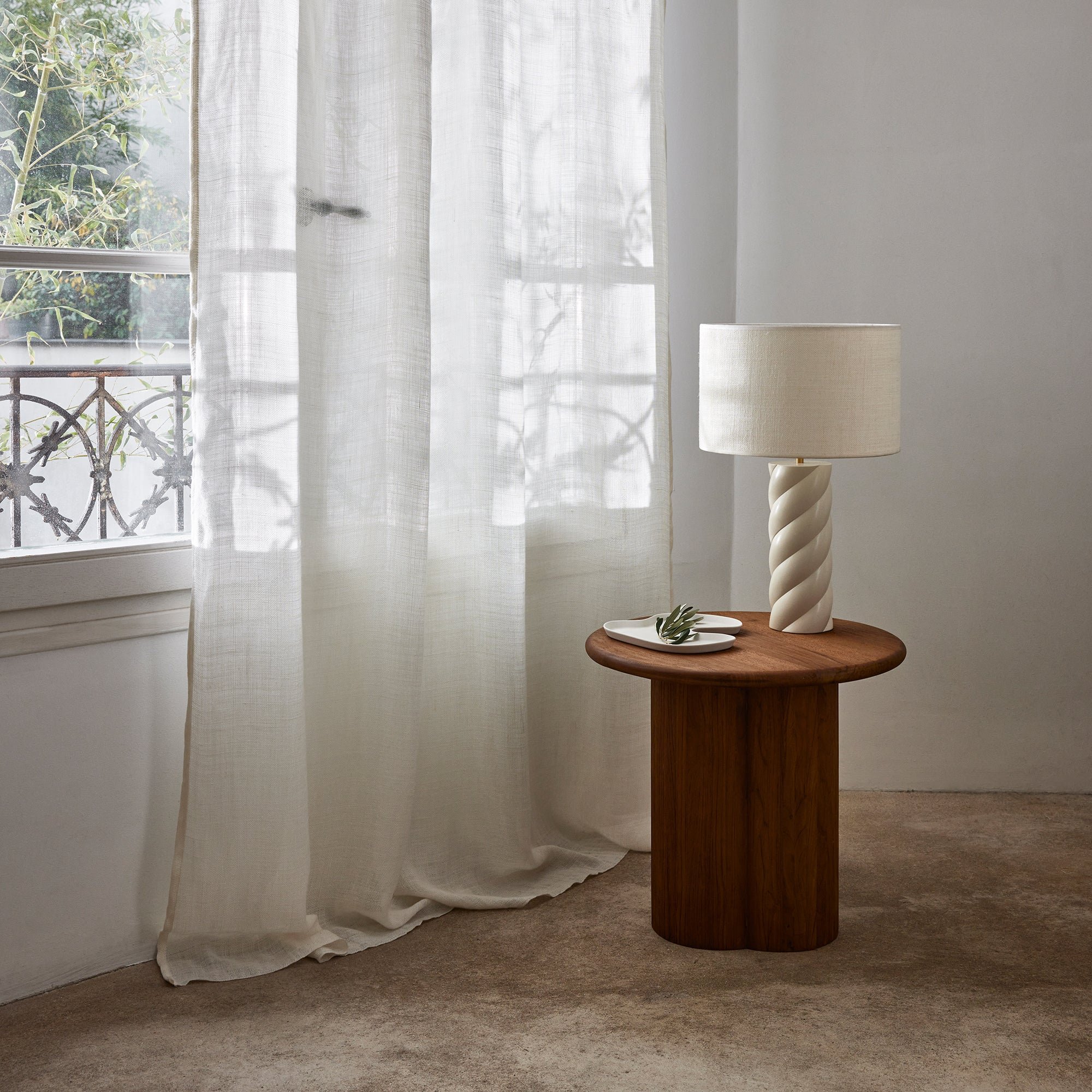 Net curtain with loops MADURA White