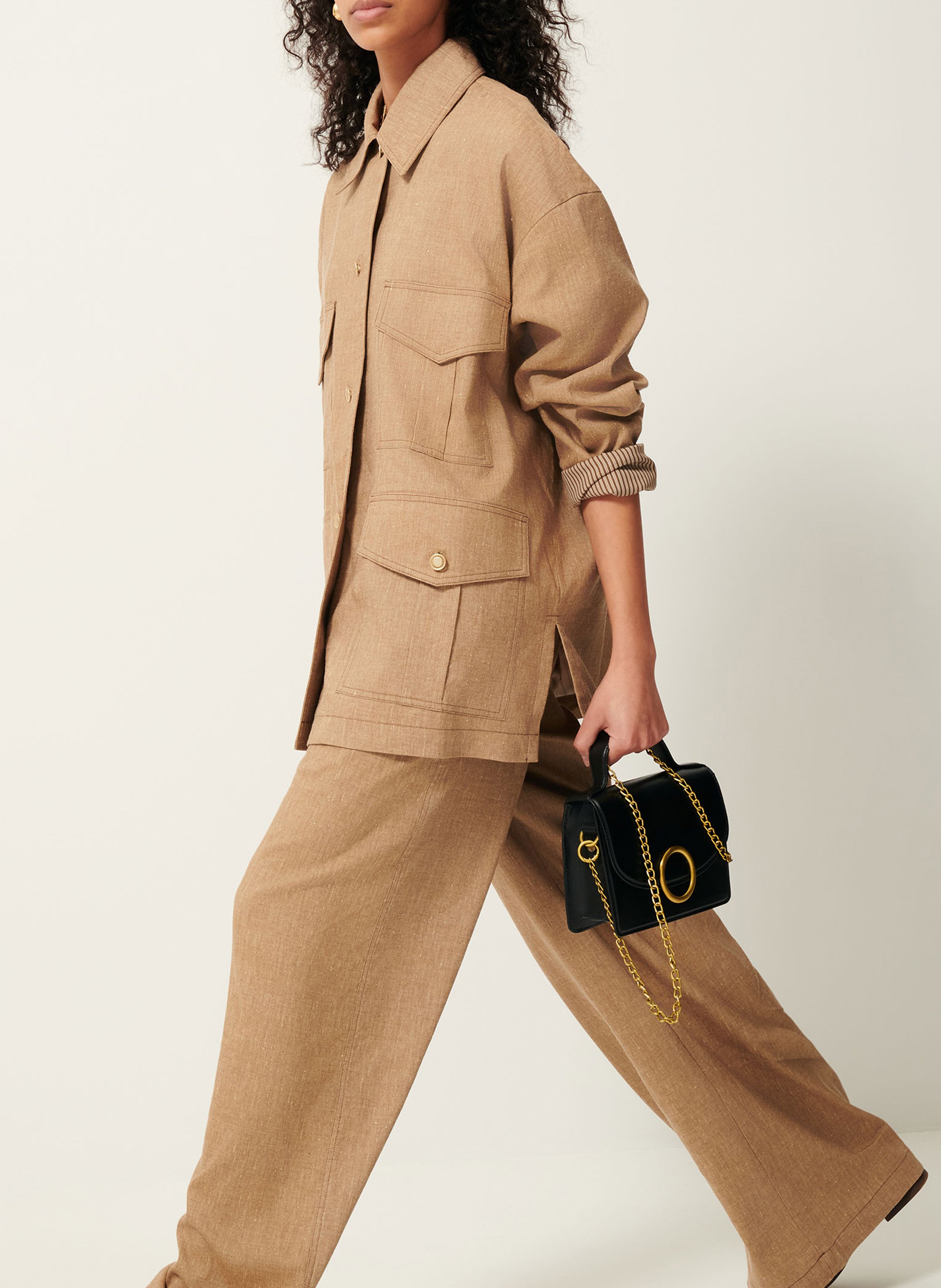Safari-style linen blend jacket SESSUN Beige