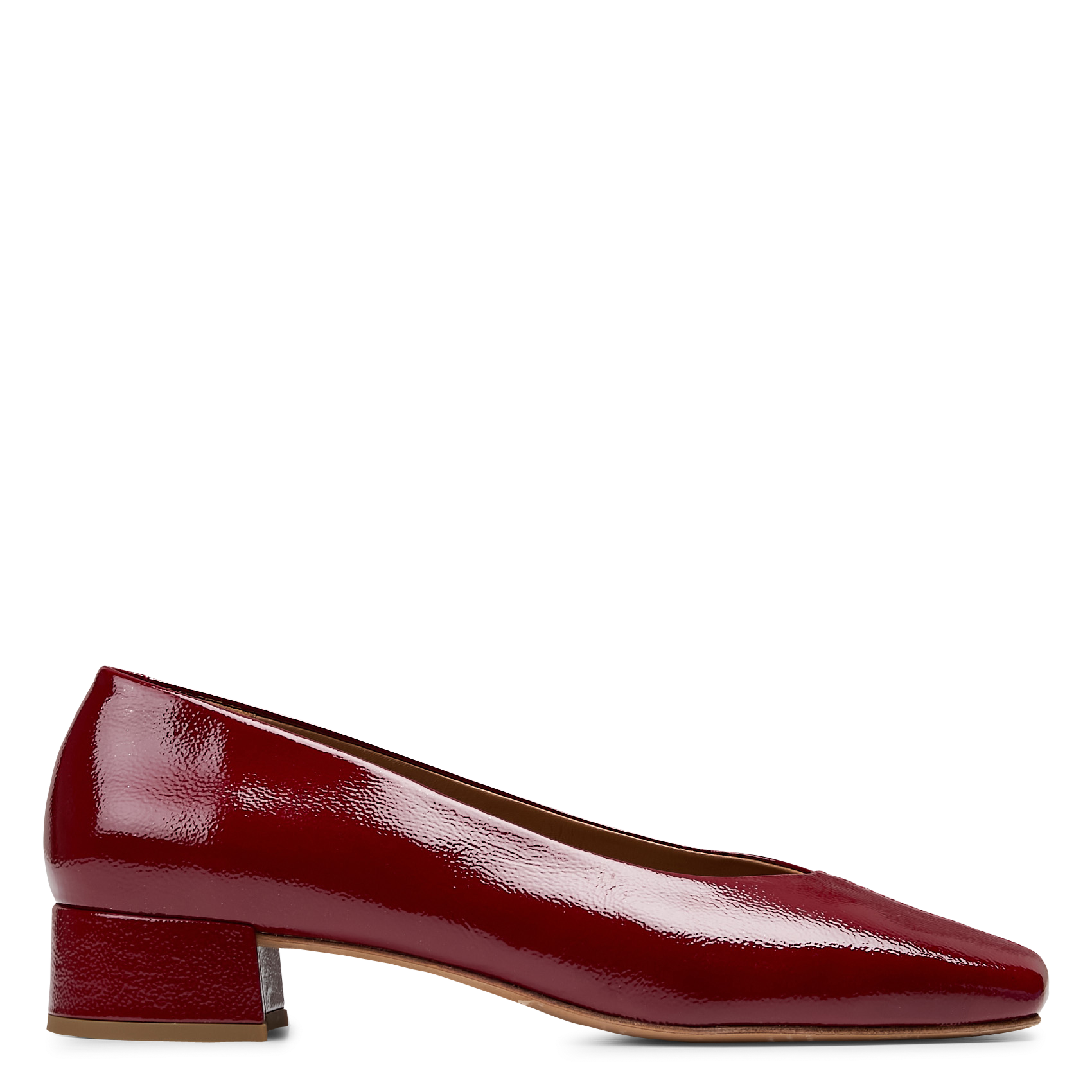 Heeled leather ballet pumps BOBBIES Red