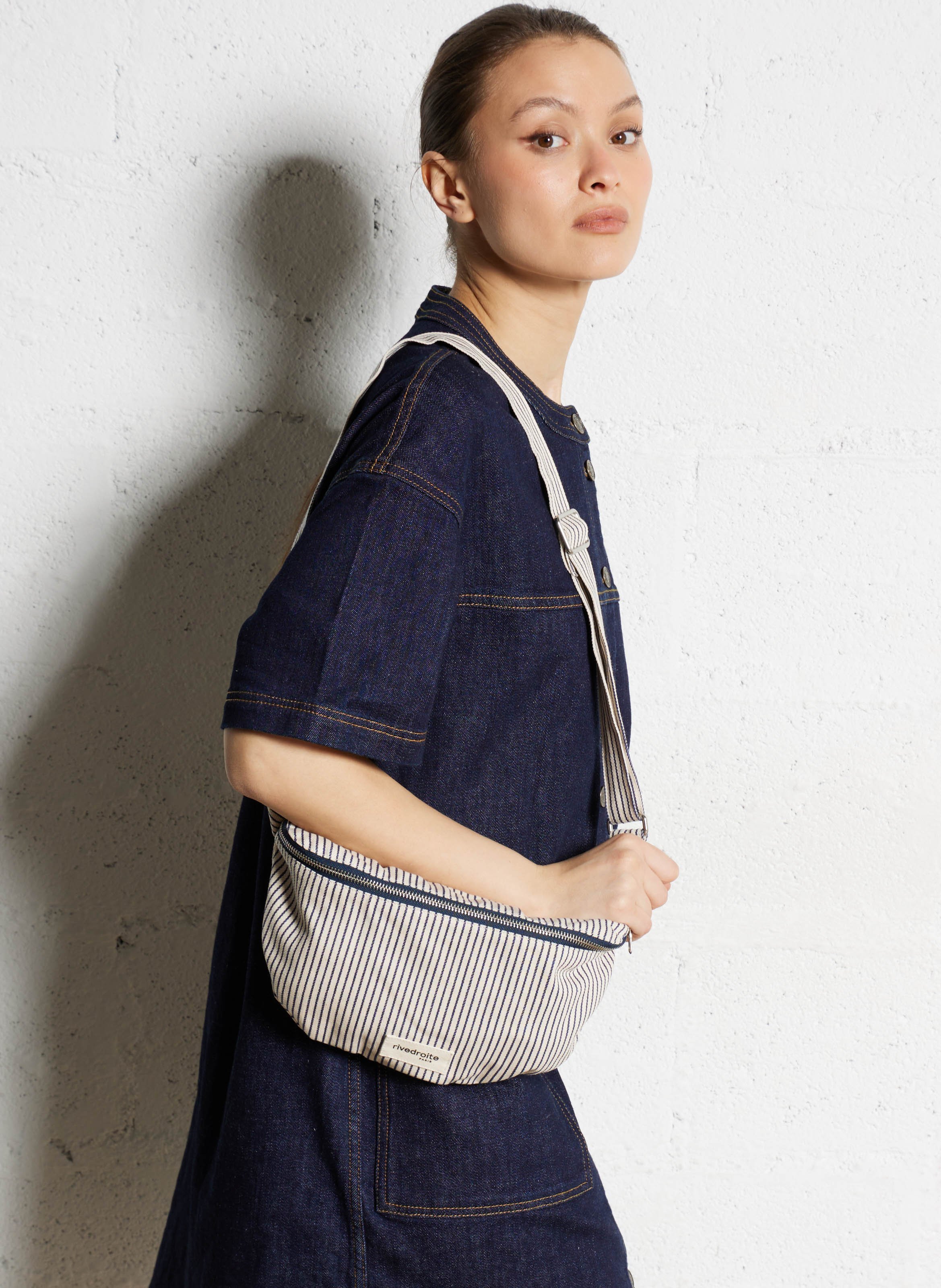 Striped cotton fanny pack RIVEDROITE PARIS White